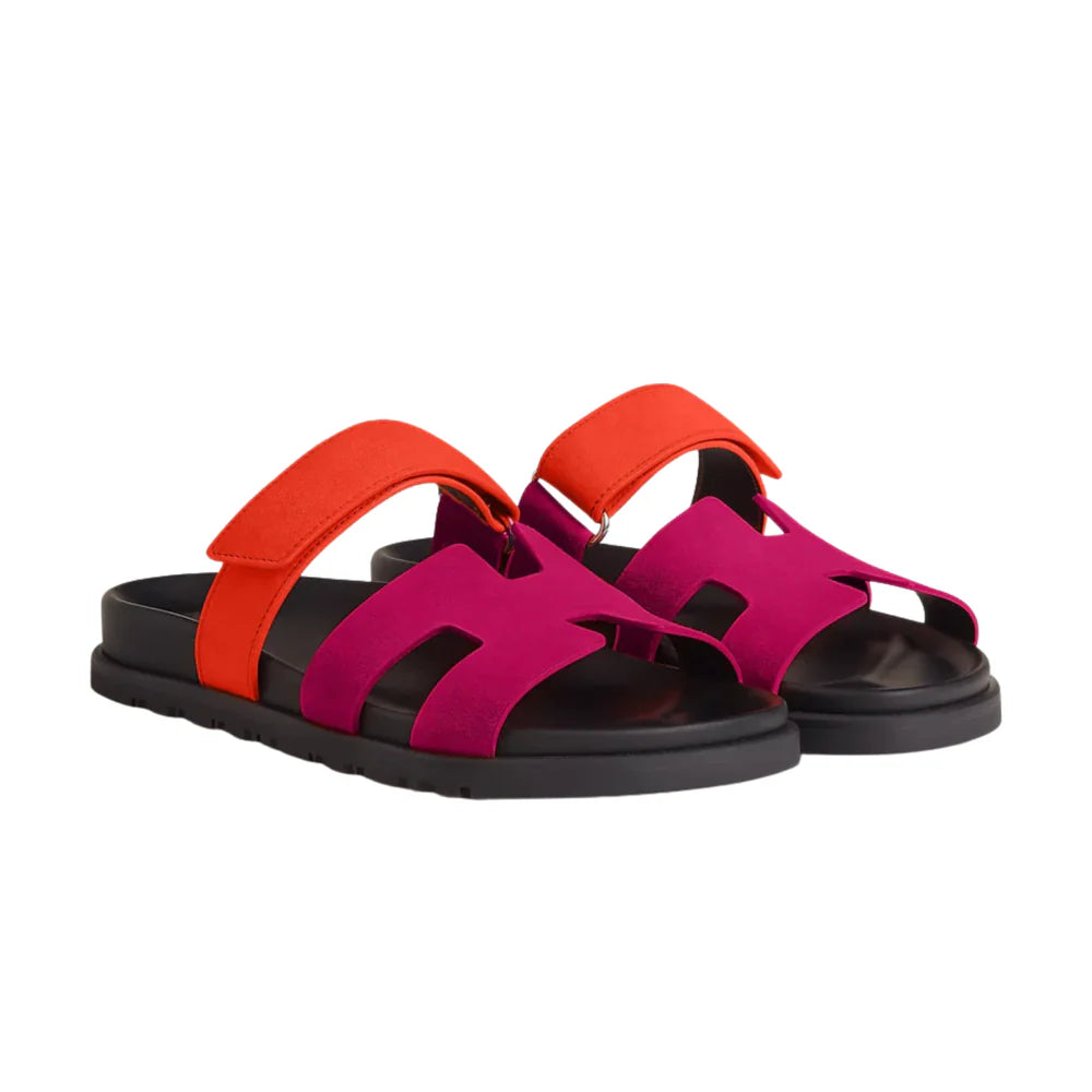 Women’s Leather Slide Sandals | Cut-Out Flat Mules