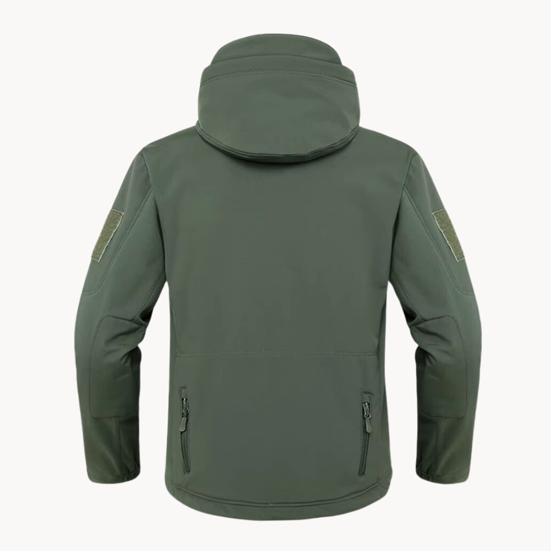 Men's Tactical Jacket Hooded Fleece-Lined Softshell