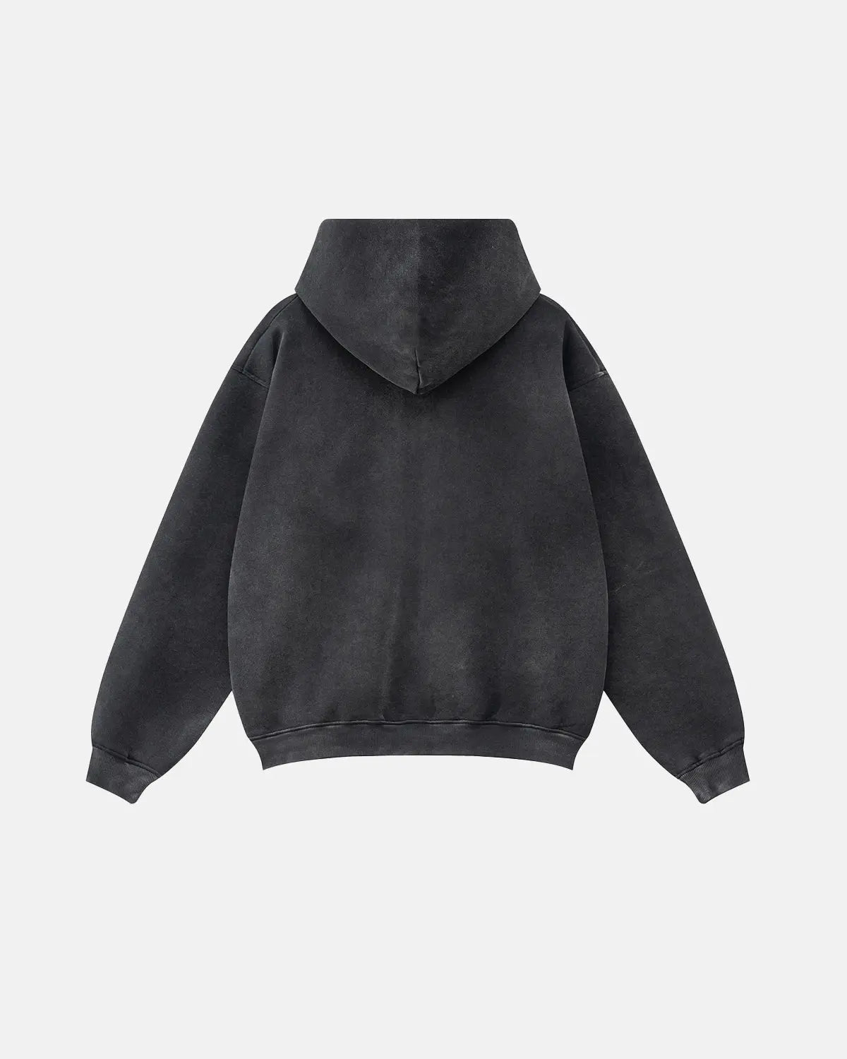 Unisex washed zip-up hoodie with hood and front graphic print