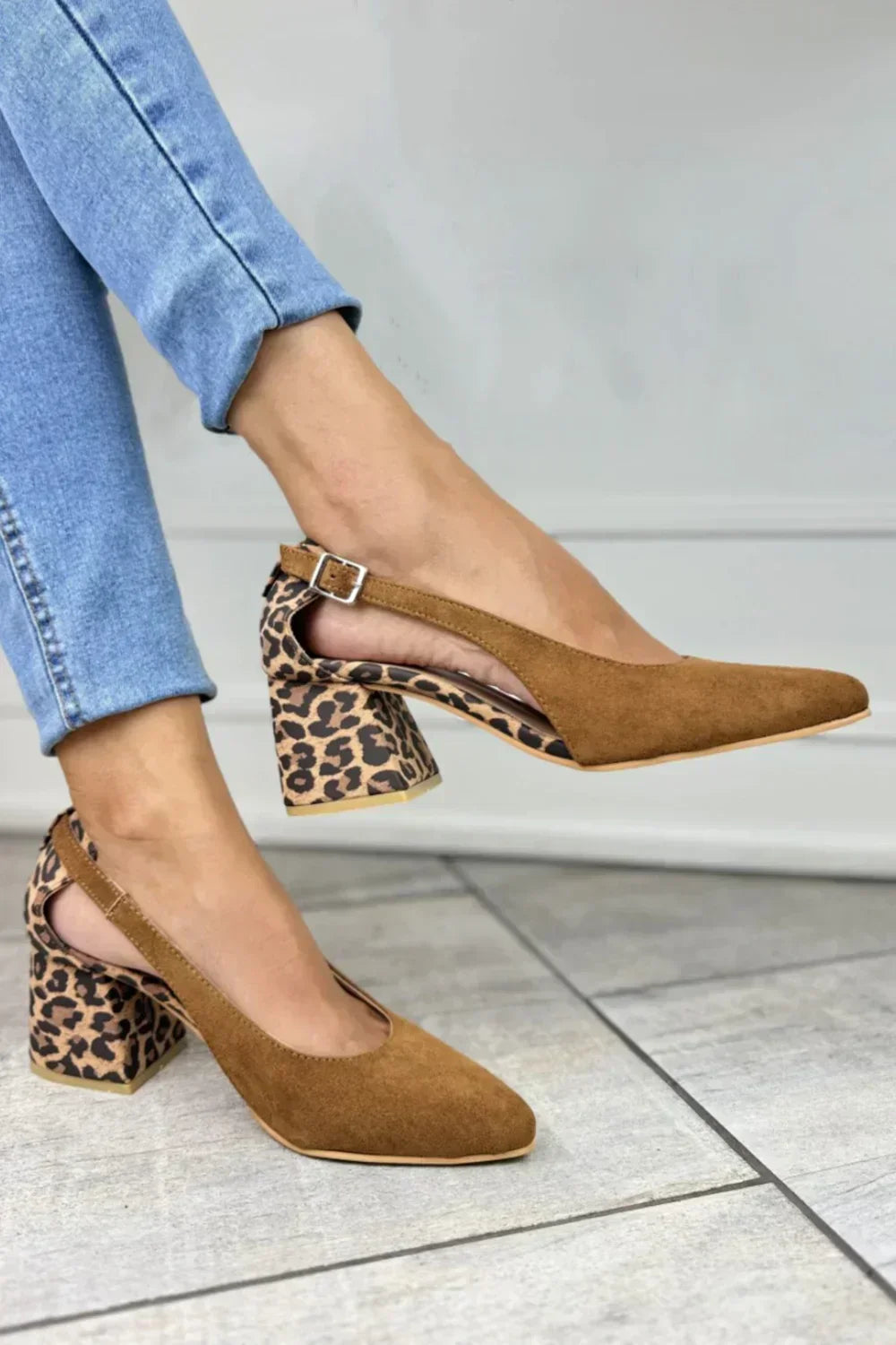 Women’s Leopard Heel Slingbacks