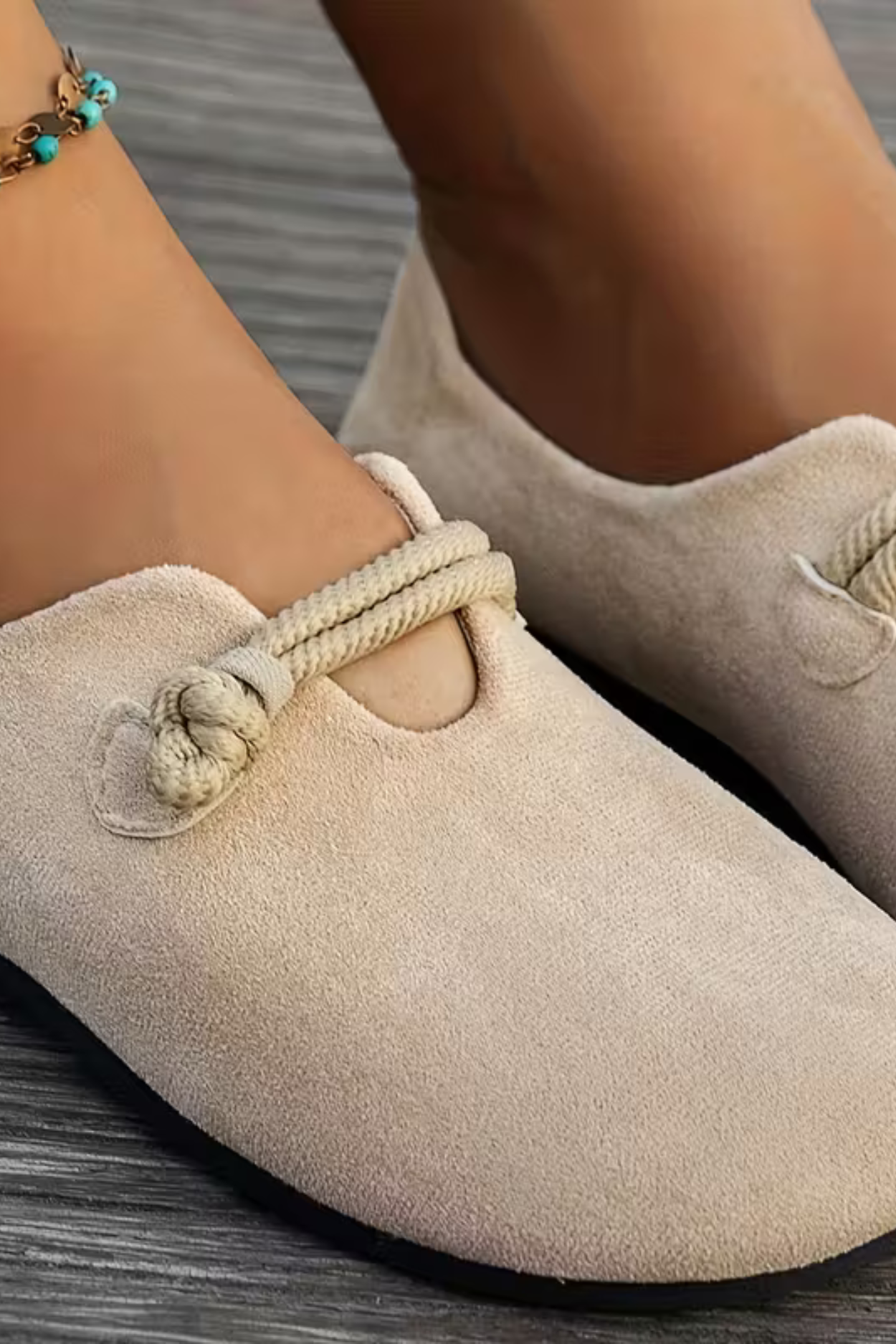 Women's Soft Beige Slip-On Flats Casual