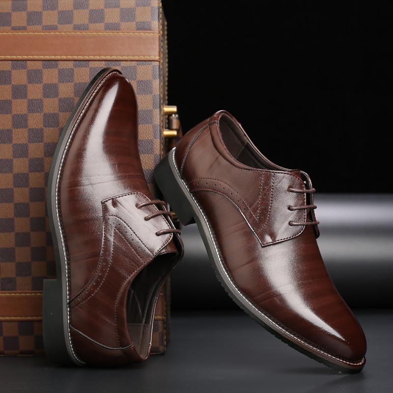 Men’s Classic Leather Oxford Shoes | Low-Profile Business & Formal Lace-Up Shoes