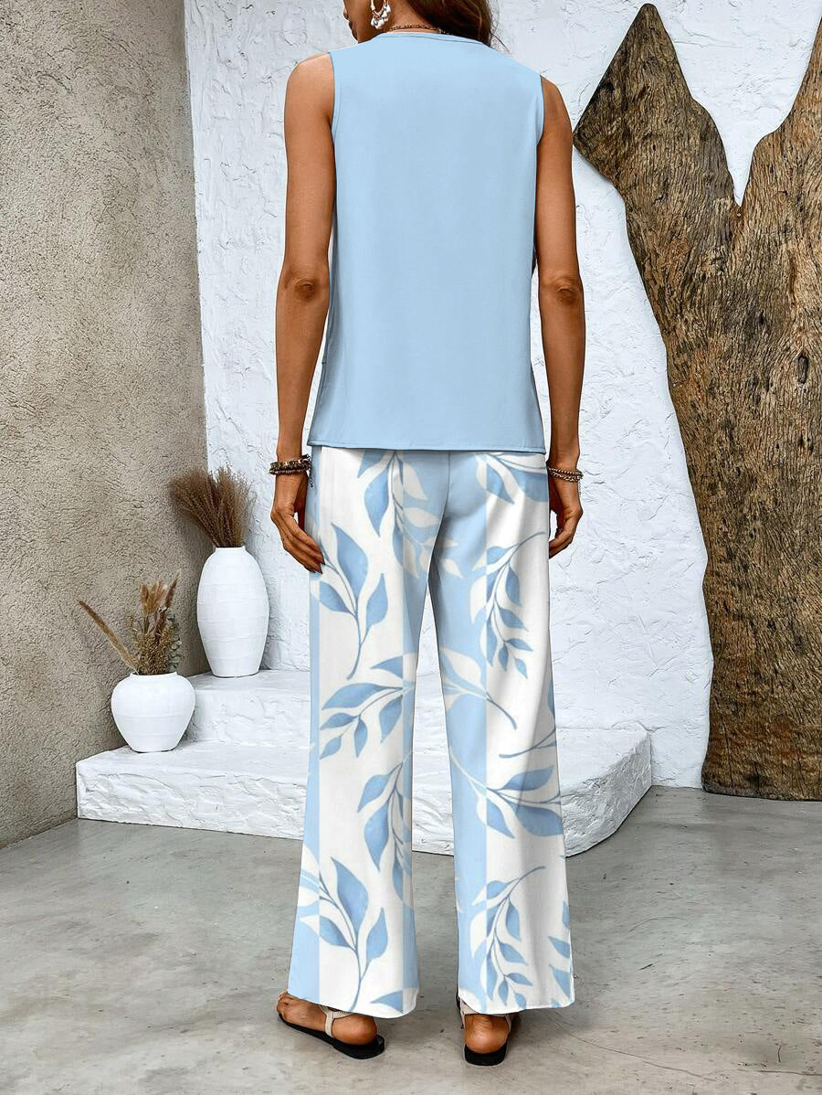 Women’s Sleeveless Co-Ord Set | Printed Holiday Outfit