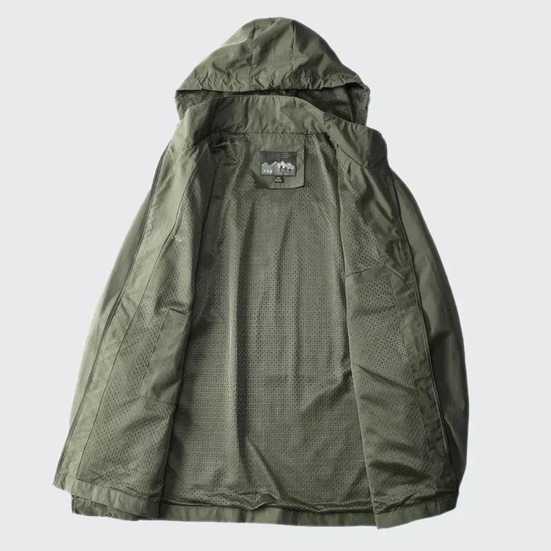 Men's Hooded Jacket Lightweight Mesh-Lined