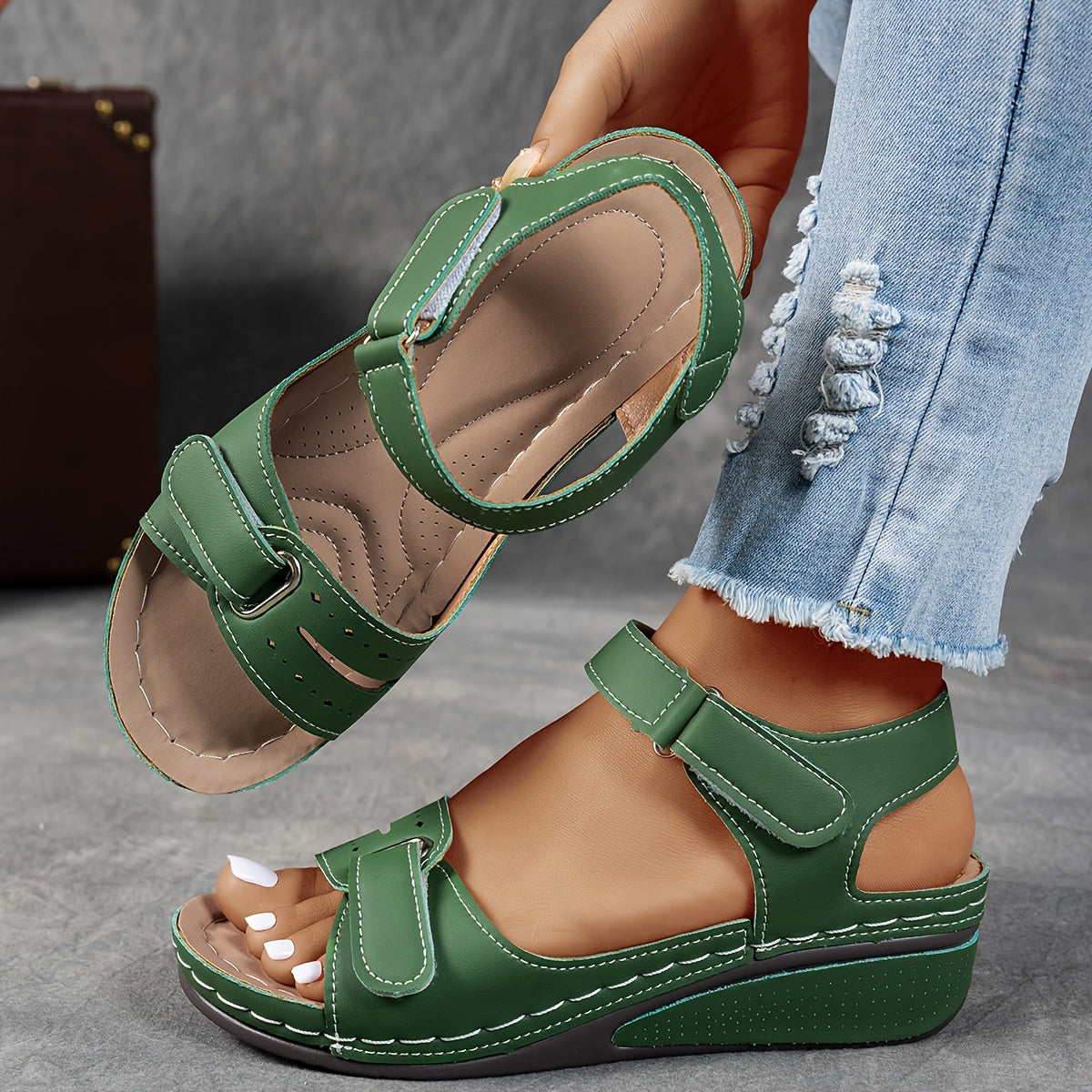Women’s Adjustable Comfort Sandals | Cushioned Wedge Walking Sandals