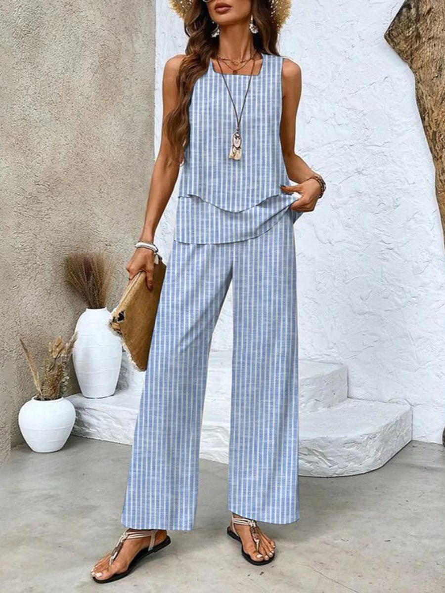 Women’s Sleeveless Co-Ord Set | Printed Holiday Outfit