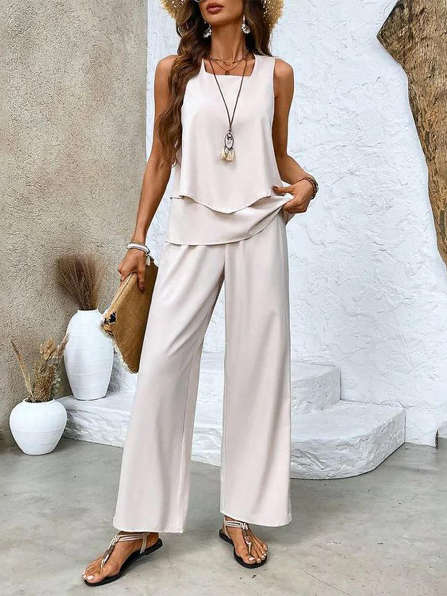 Women’s Sleeveless Co-Ord Set | Printed Holiday Outfit