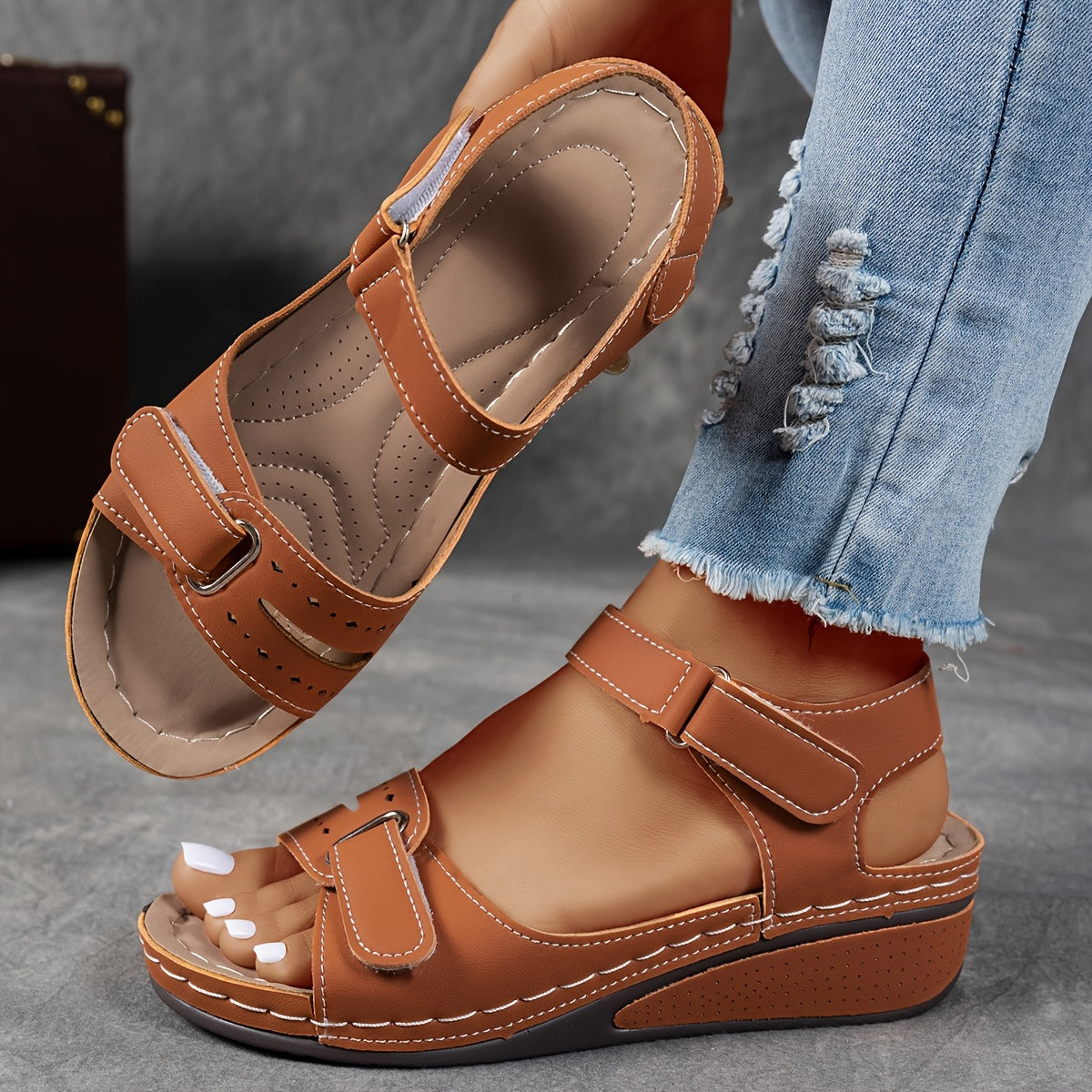 Women’s Adjustable Comfort Sandals | Cushioned Wedge Walking Sandals