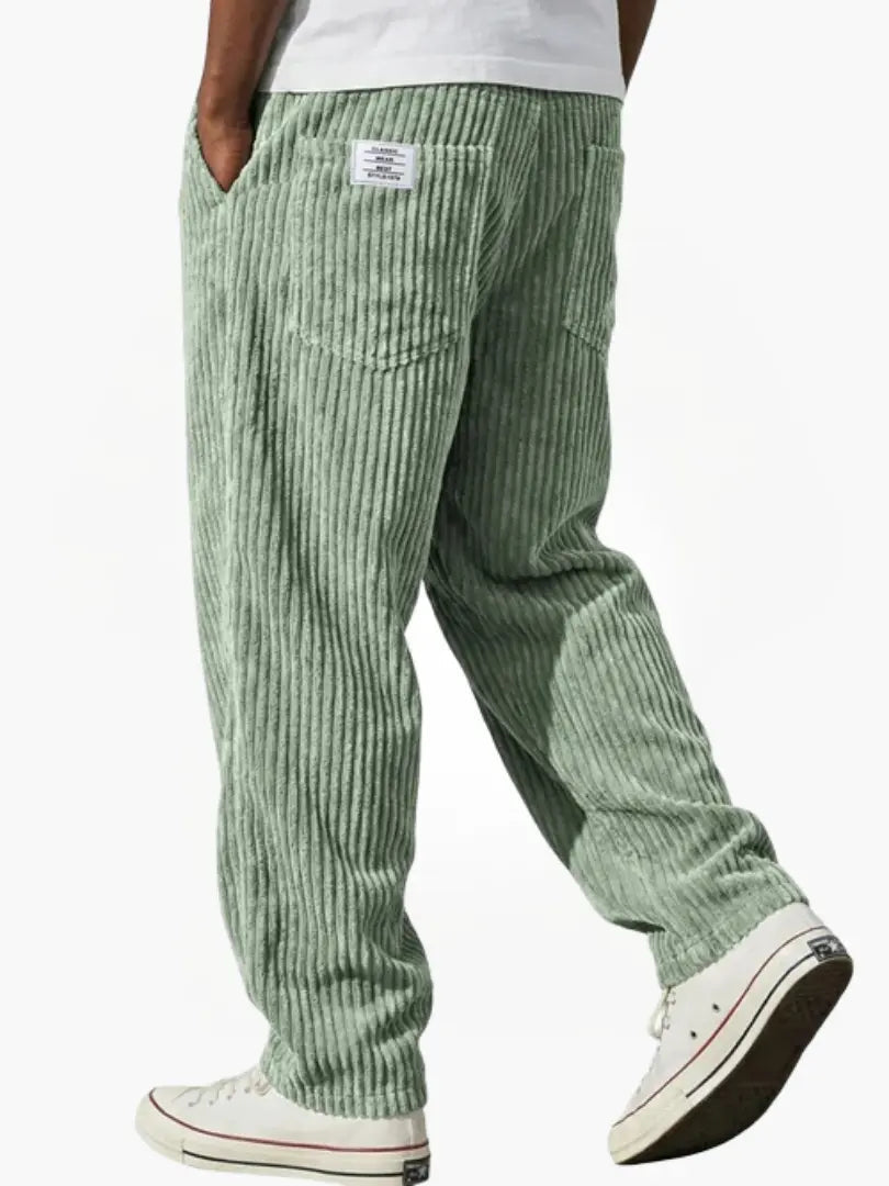 Men's Corduroy Trousers Relaxed Wide Leg - Light Green