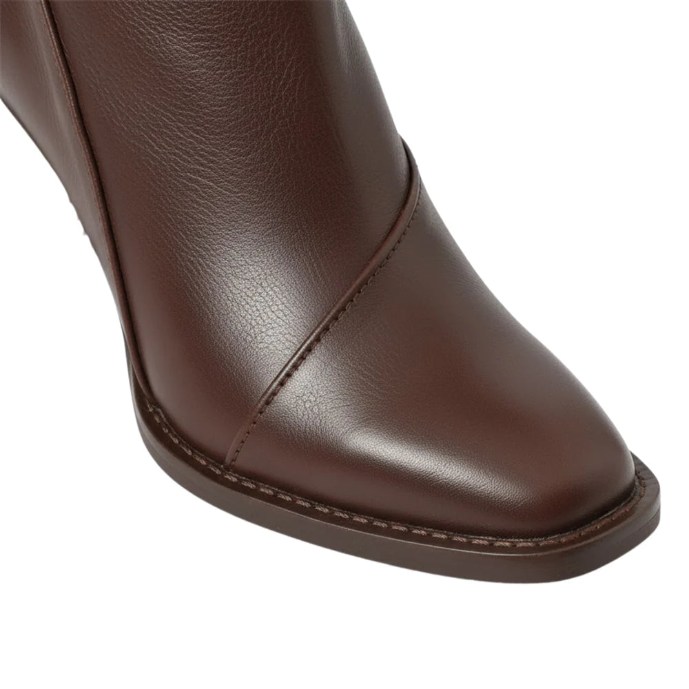 Women’s Leather Ankle Boots | Block Heel Zip Boots