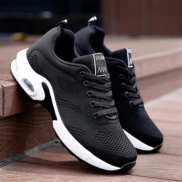 Women's Knit Trainers Lace-Up Air Cushion Platform