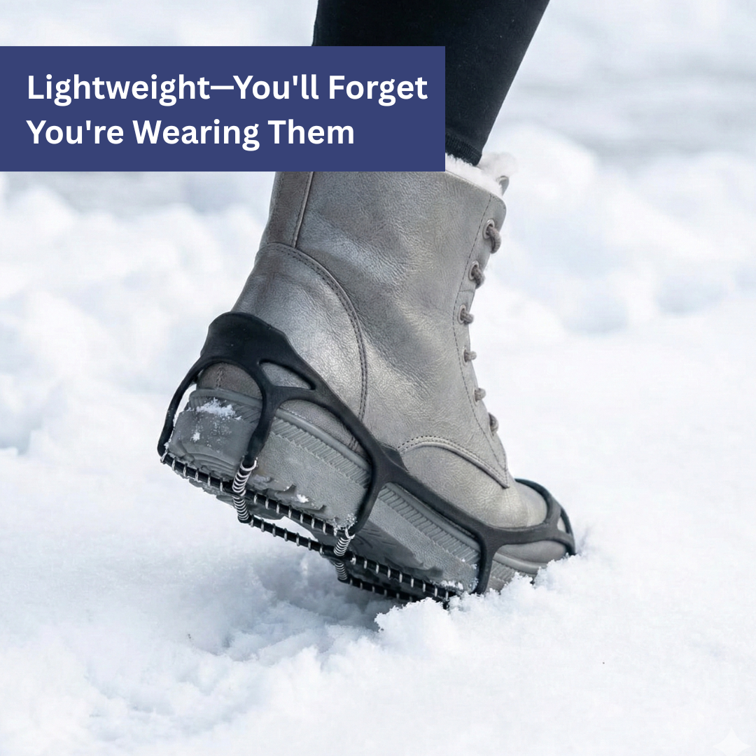 Stretch traction cleats fitted over boots with coiled sole grips