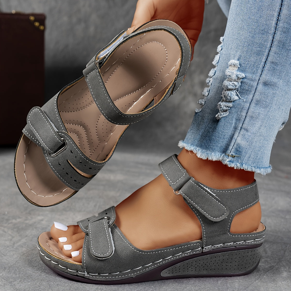 Women’s Adjustable Comfort Sandals | Cushioned Wedge Walking Sandals