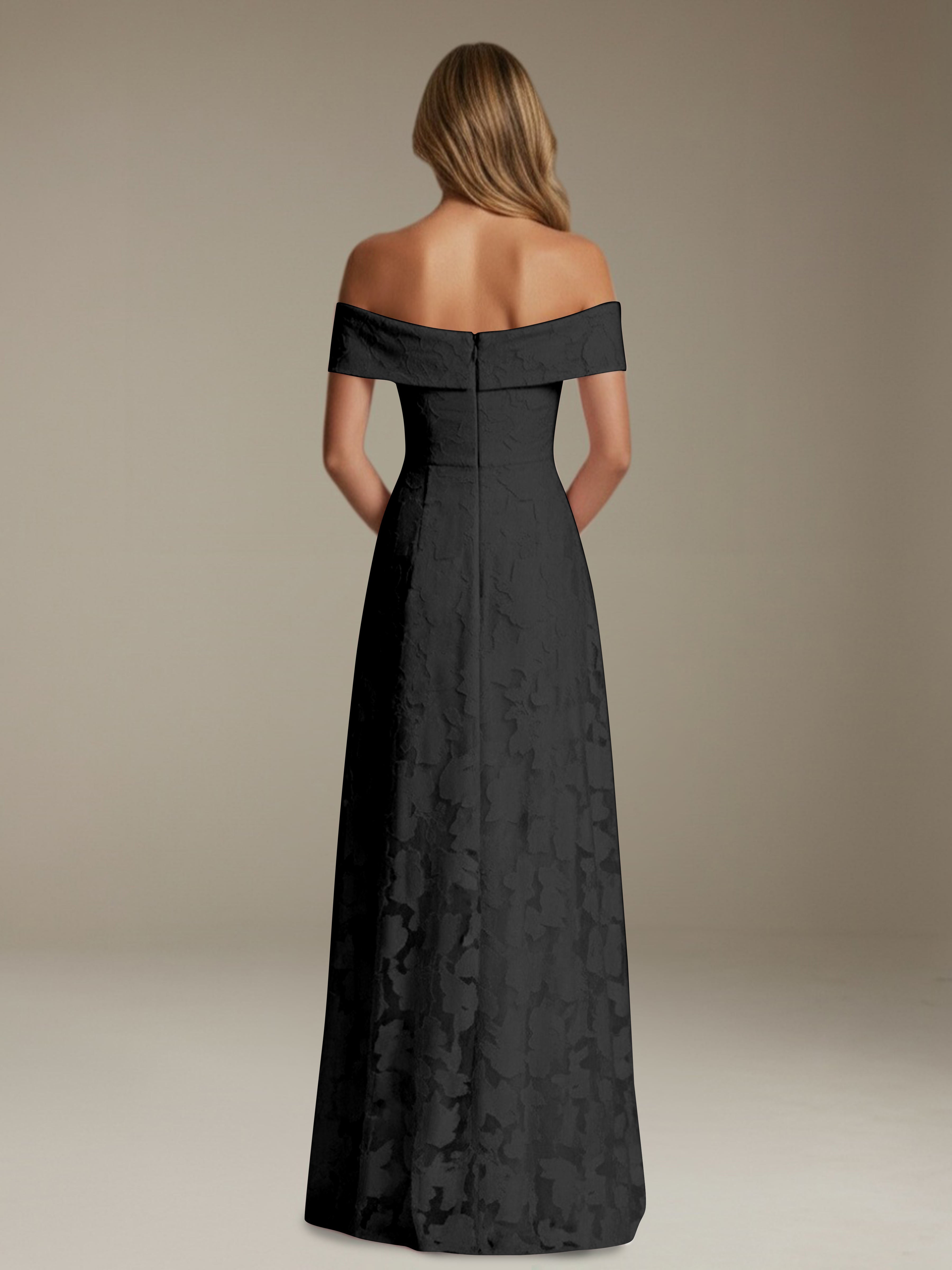 Women’s Off-Shoulder Floral Lace Maxi Dress | A-Line Occasion Gown