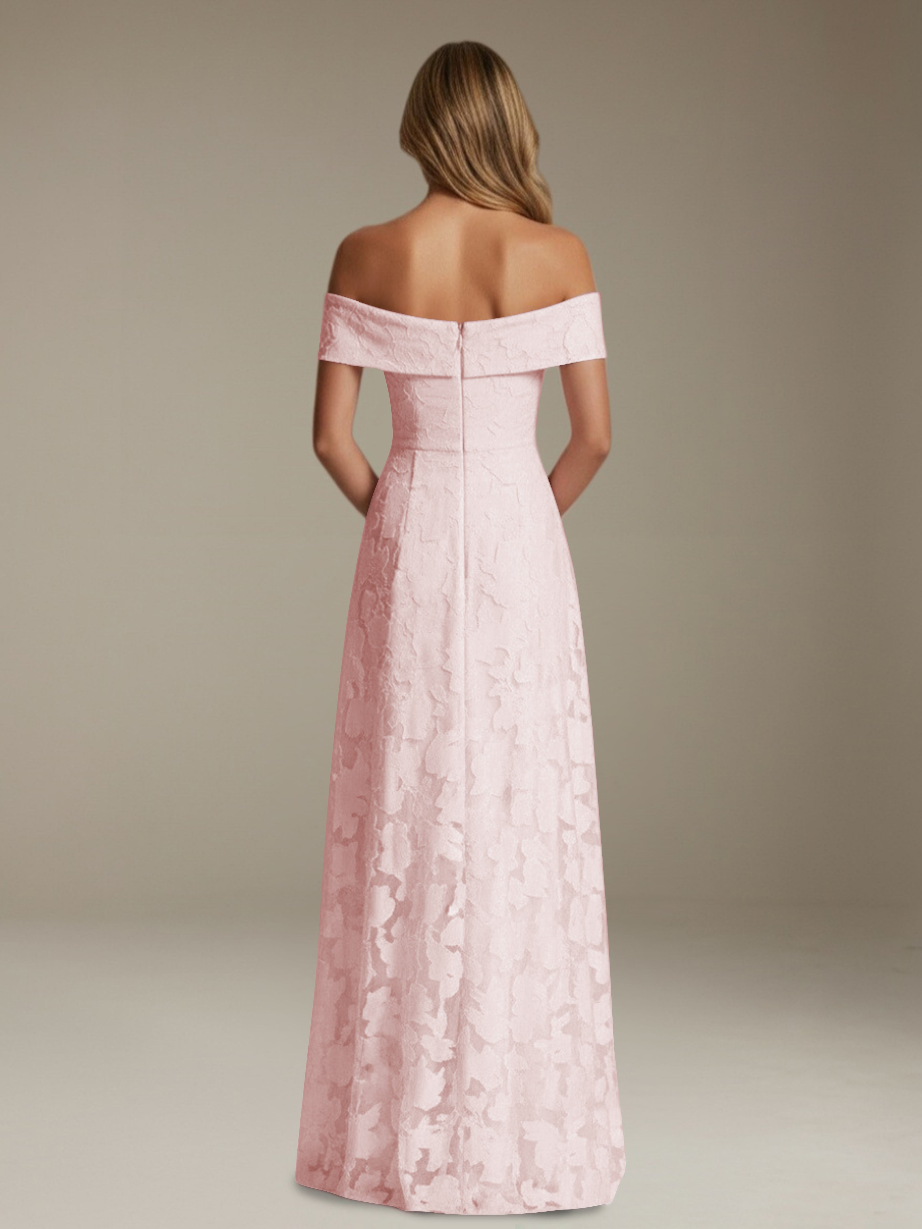 Women’s Off-Shoulder Floral Lace Maxi Dress | A-Line Occasion Gown