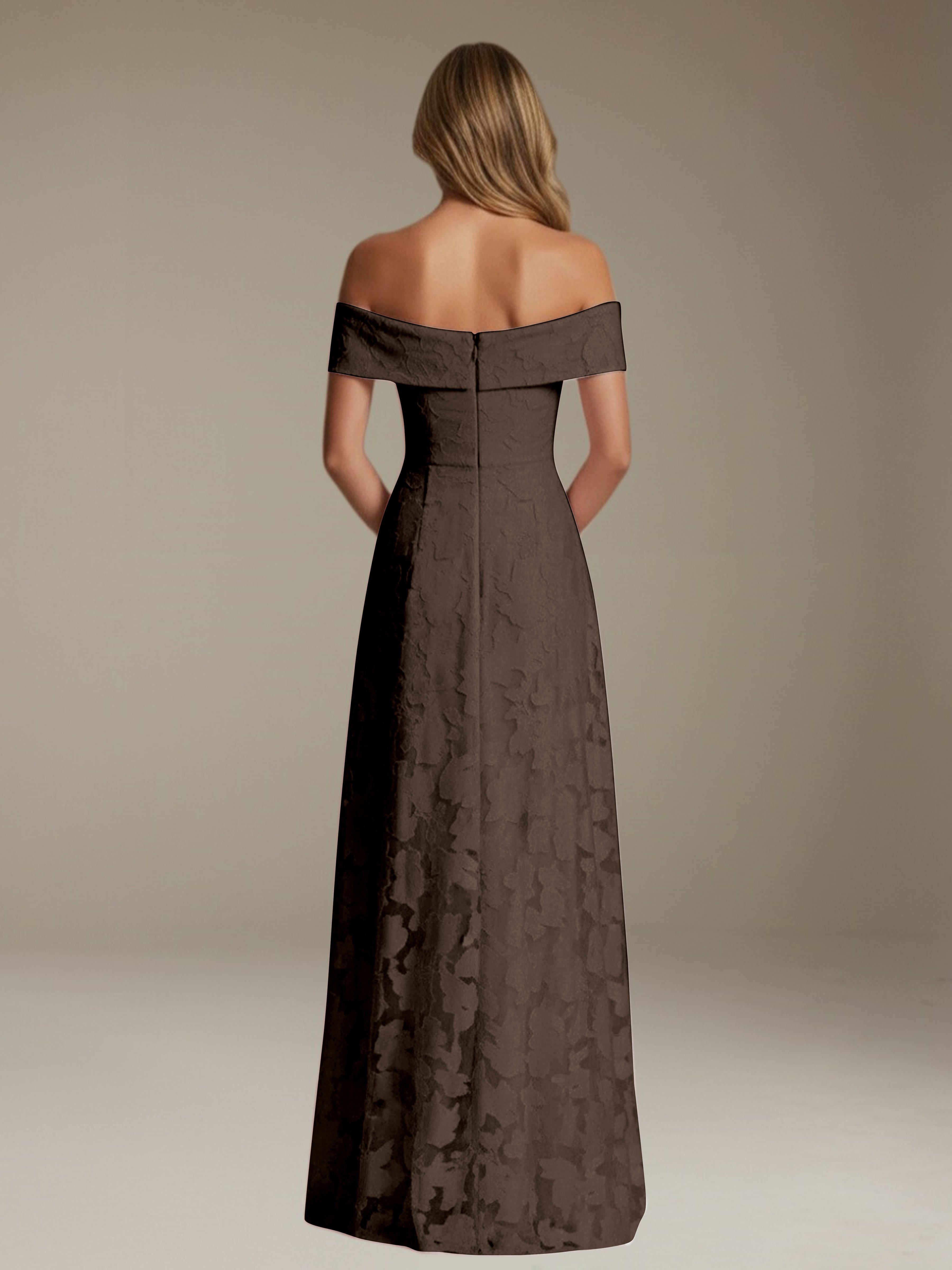 Women’s Off-Shoulder Floral Lace Maxi Dress | A-Line Occasion Gown