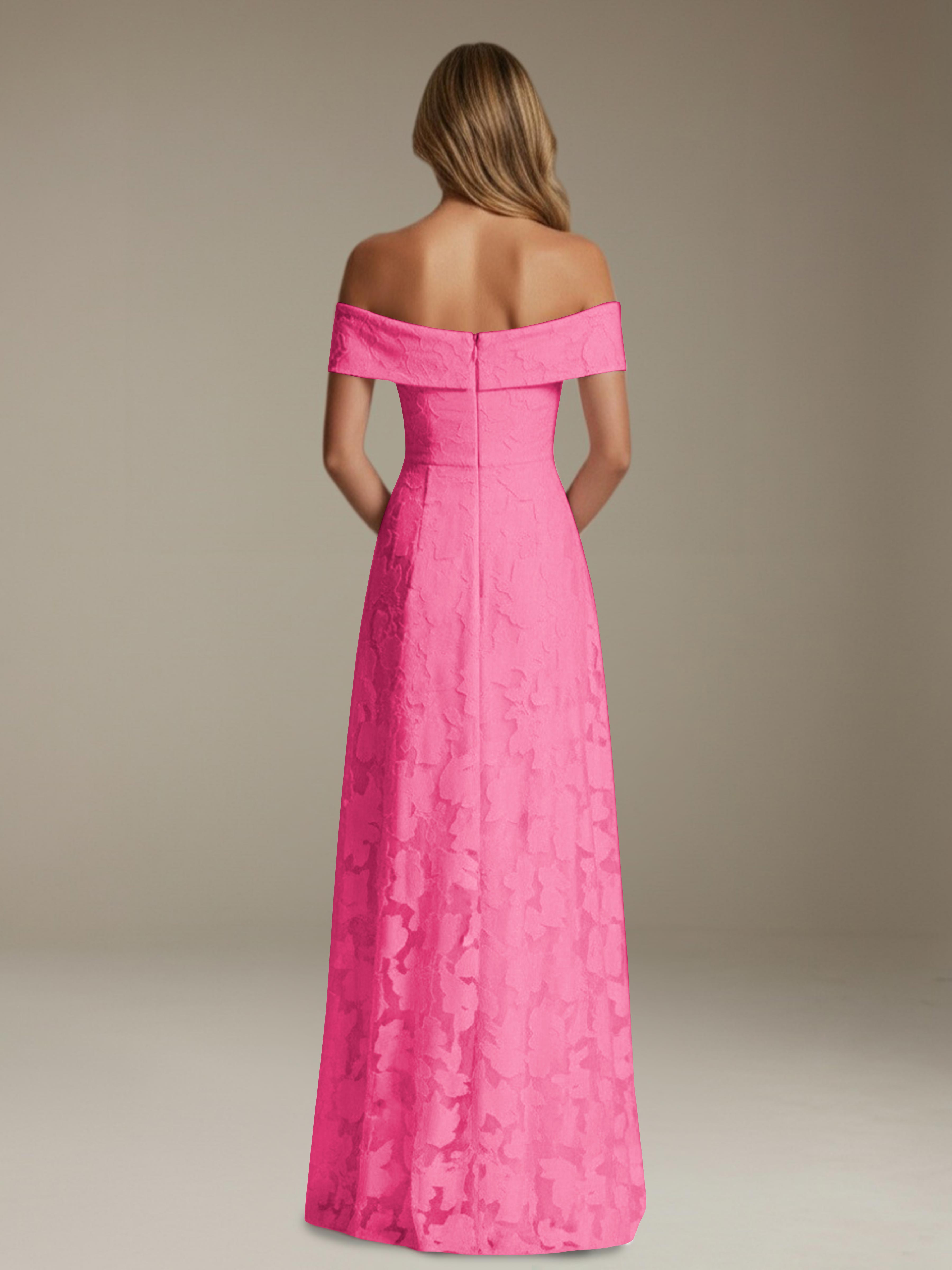 Women’s Off-Shoulder Floral Lace Maxi Dress | A-Line Occasion Gown