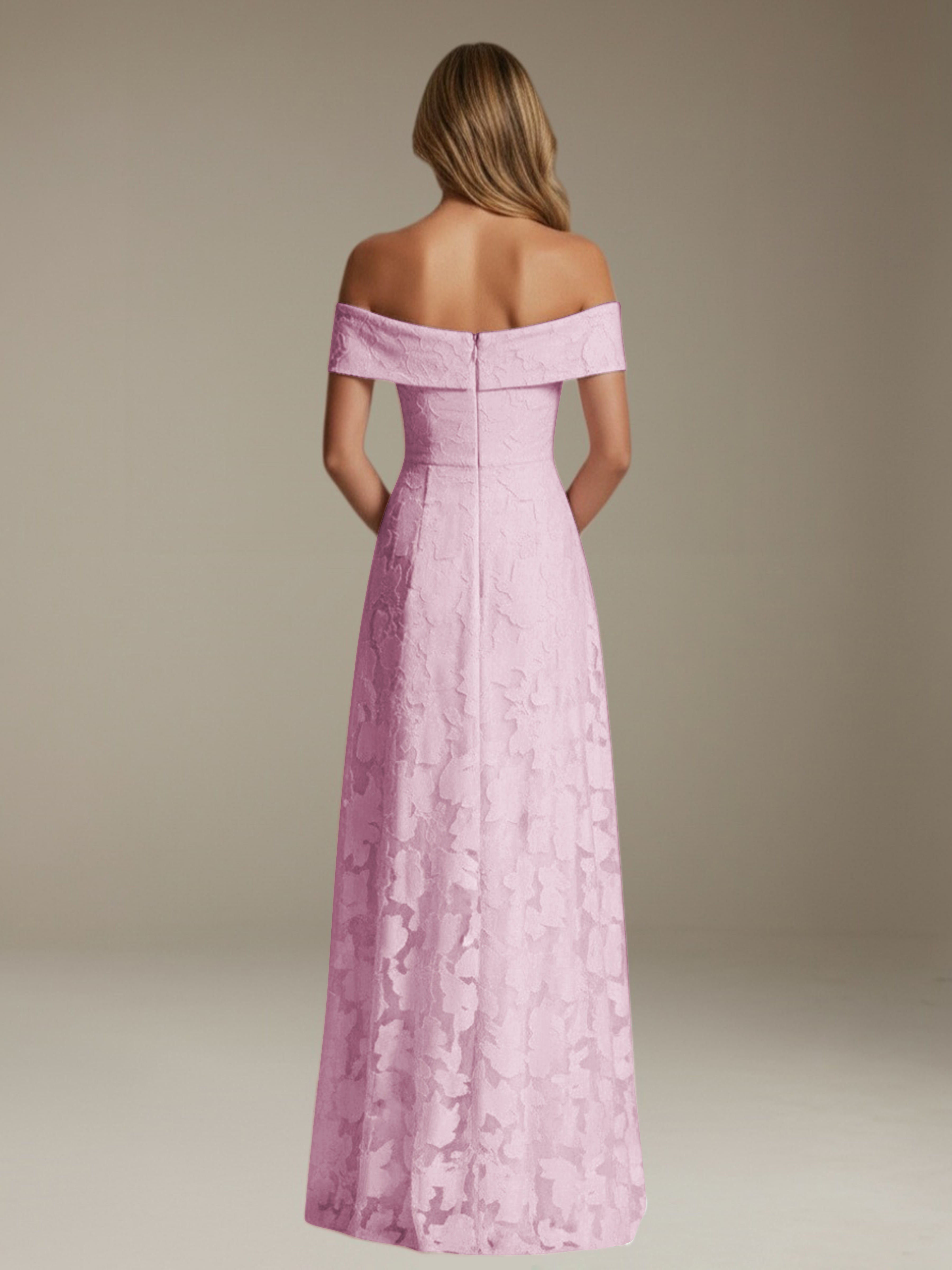 Women’s Off-Shoulder Floral Lace Maxi Dress | A-Line Occasion Gown