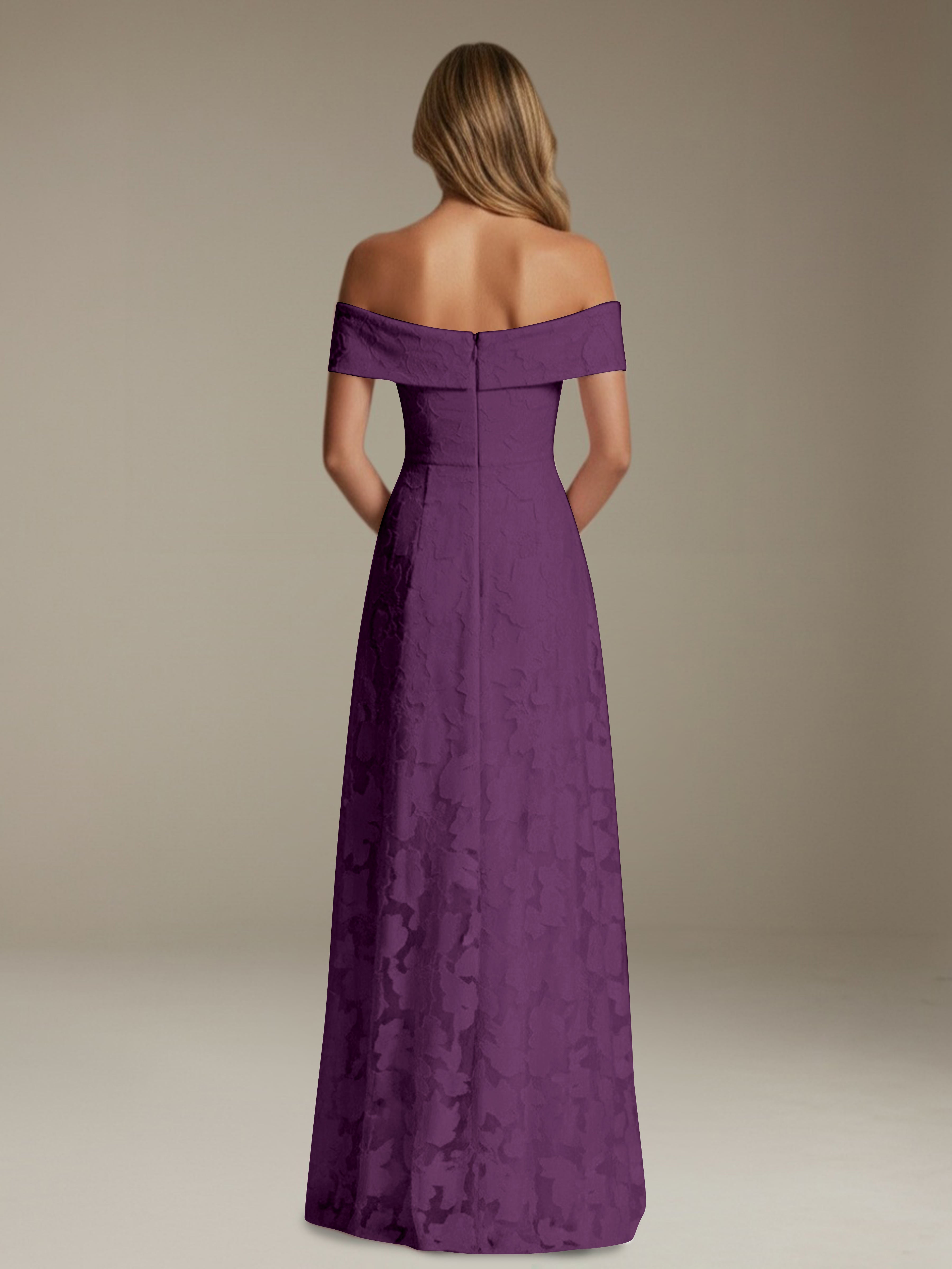Women’s Off-Shoulder Floral Lace Maxi Dress | A-Line Occasion Gown