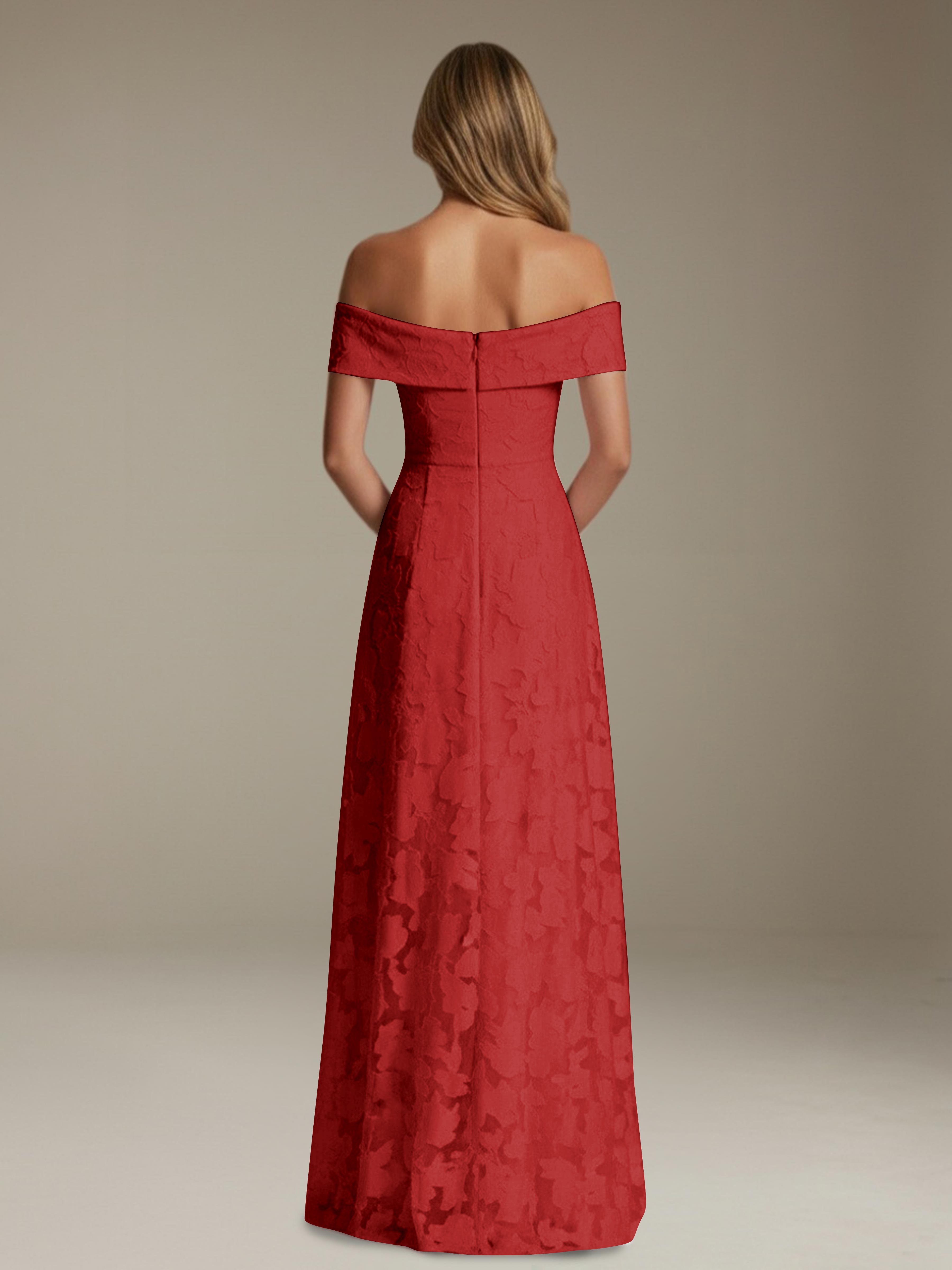 Women’s Off-Shoulder Floral Lace Maxi Dress | A-Line Occasion Gown