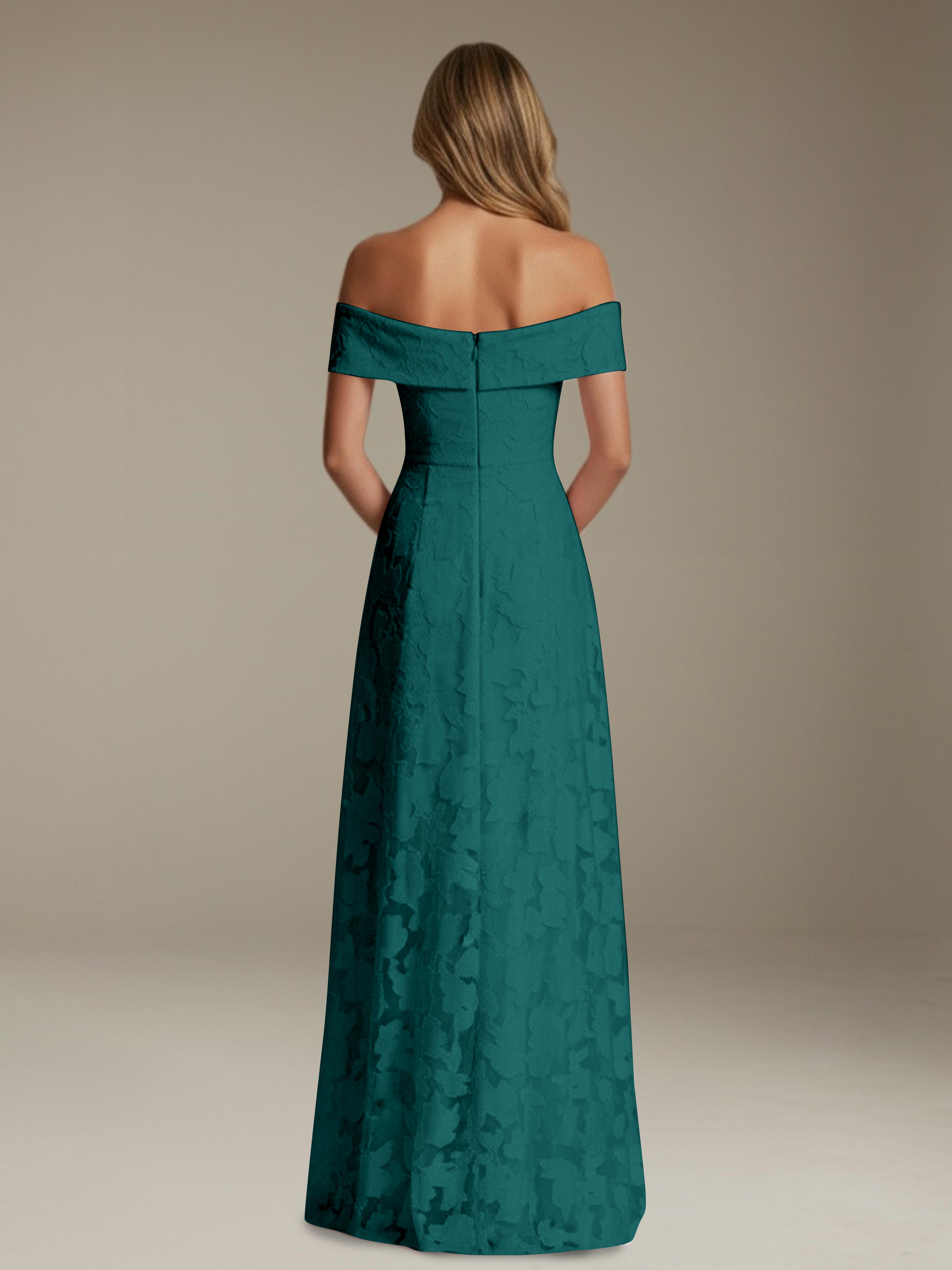 Women’s Off-Shoulder Floral Lace Maxi Dress | A-Line Occasion Gown