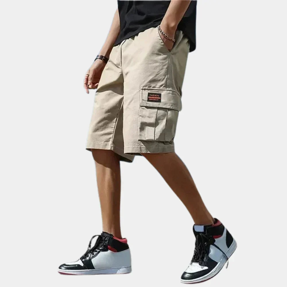 Men's Cargo Shorts Relaxed Fit Flap Pocket - Beige