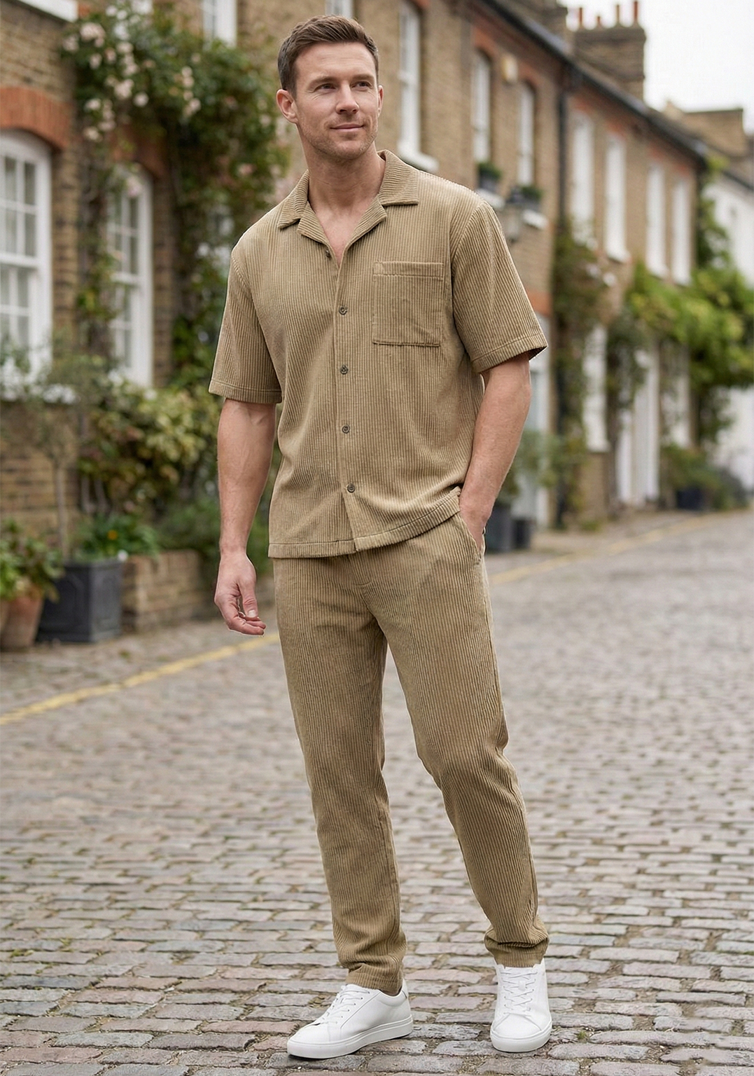 Men’s Ribbed Lounge Set | William – Mocha Brown