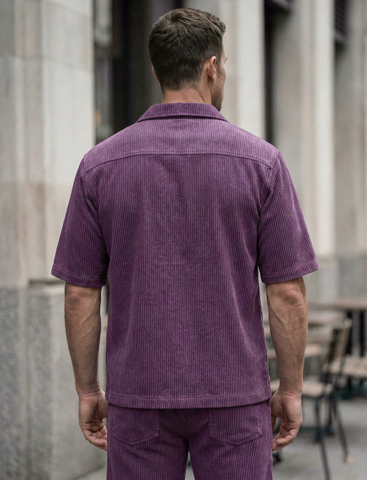 Men’s Ribbed Lounge Set | Nathan – Eggplant Purple