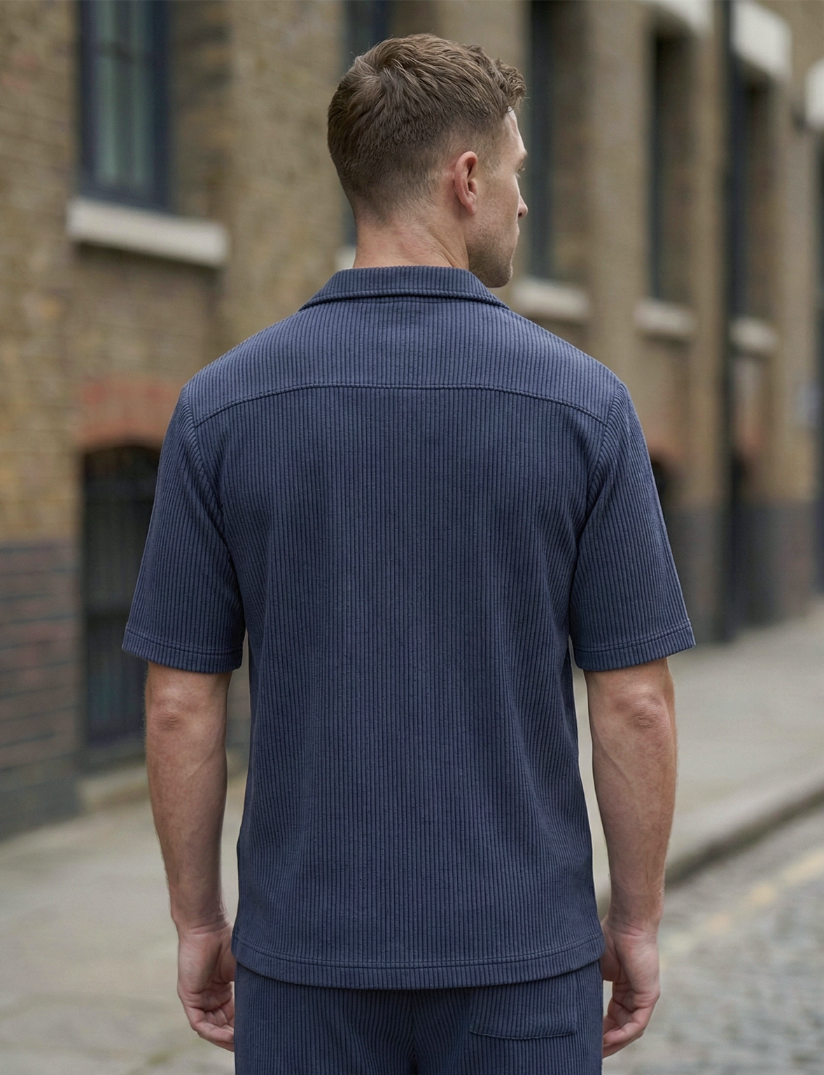 Men’s Ribbed Lounge Set | James – Ocean Blue