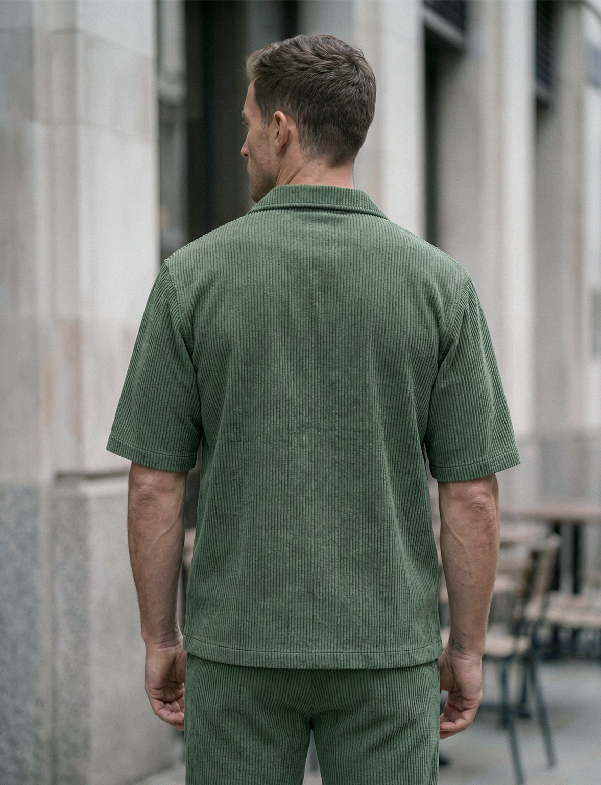 Men’s Ribbed Lounge Set | Thomas – Forest Green