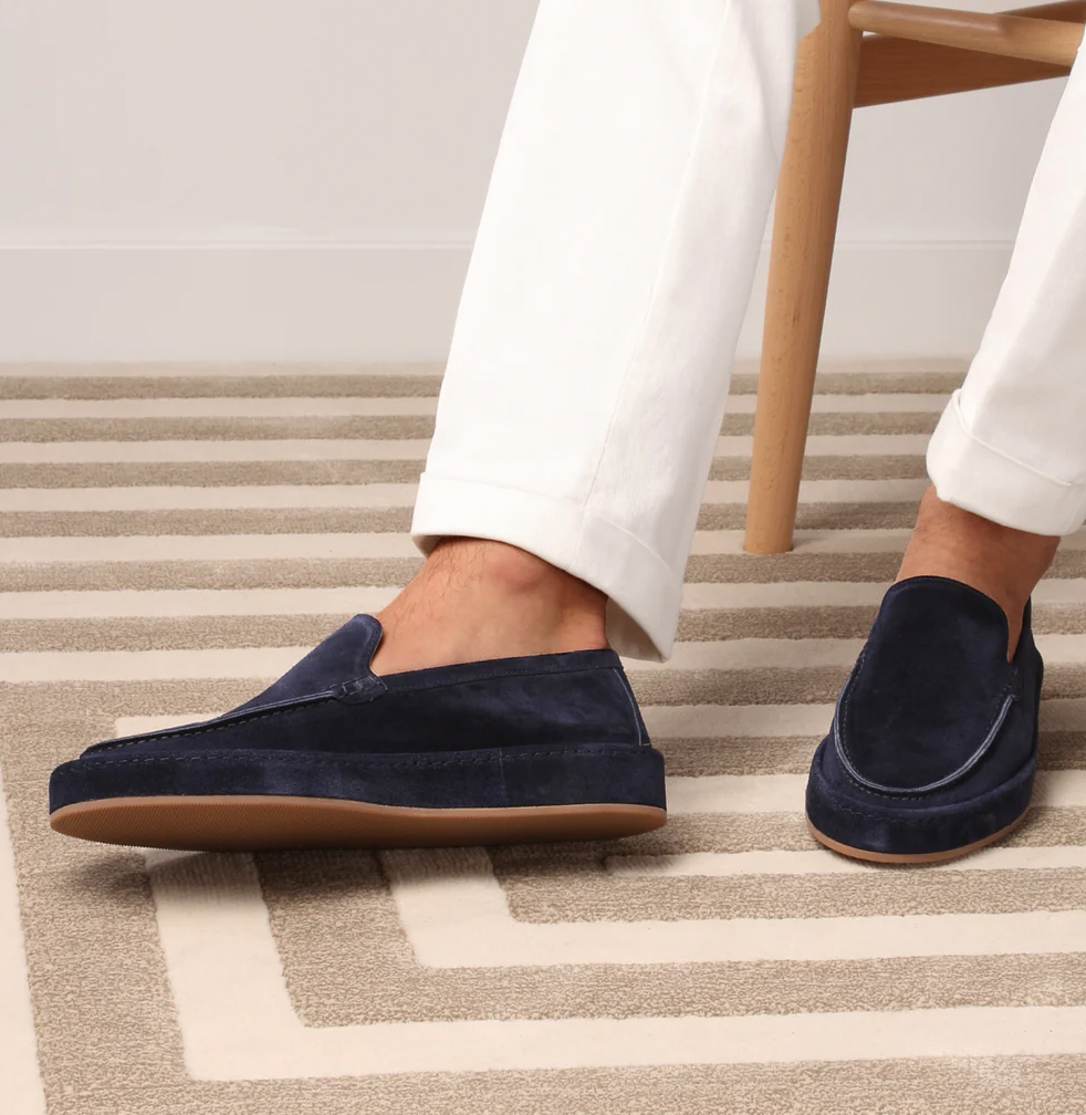 Men's Suede Loafer Slip-On Flat Sole