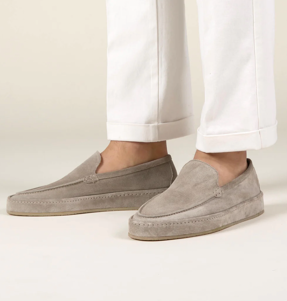 Men's Suede Loafer Slip-On Flat Sole