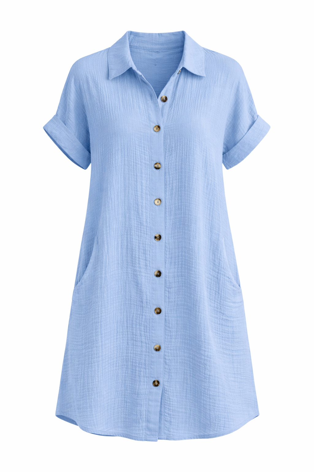 Women’s Button Shirt Dress | Sky Blue