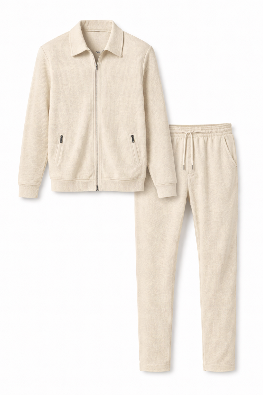 Men’s Textured Lounge Set | Slim Fit Casual Co-Ord