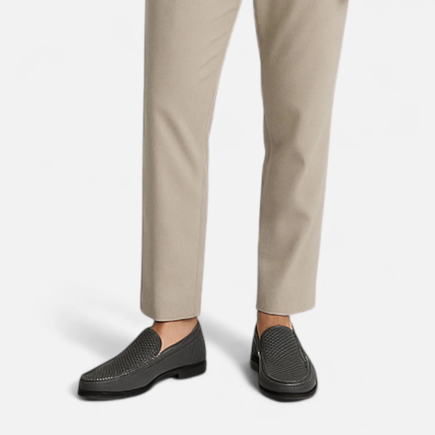 Men’s Perforated Leather Loafers | Slip-On Formal Shoes