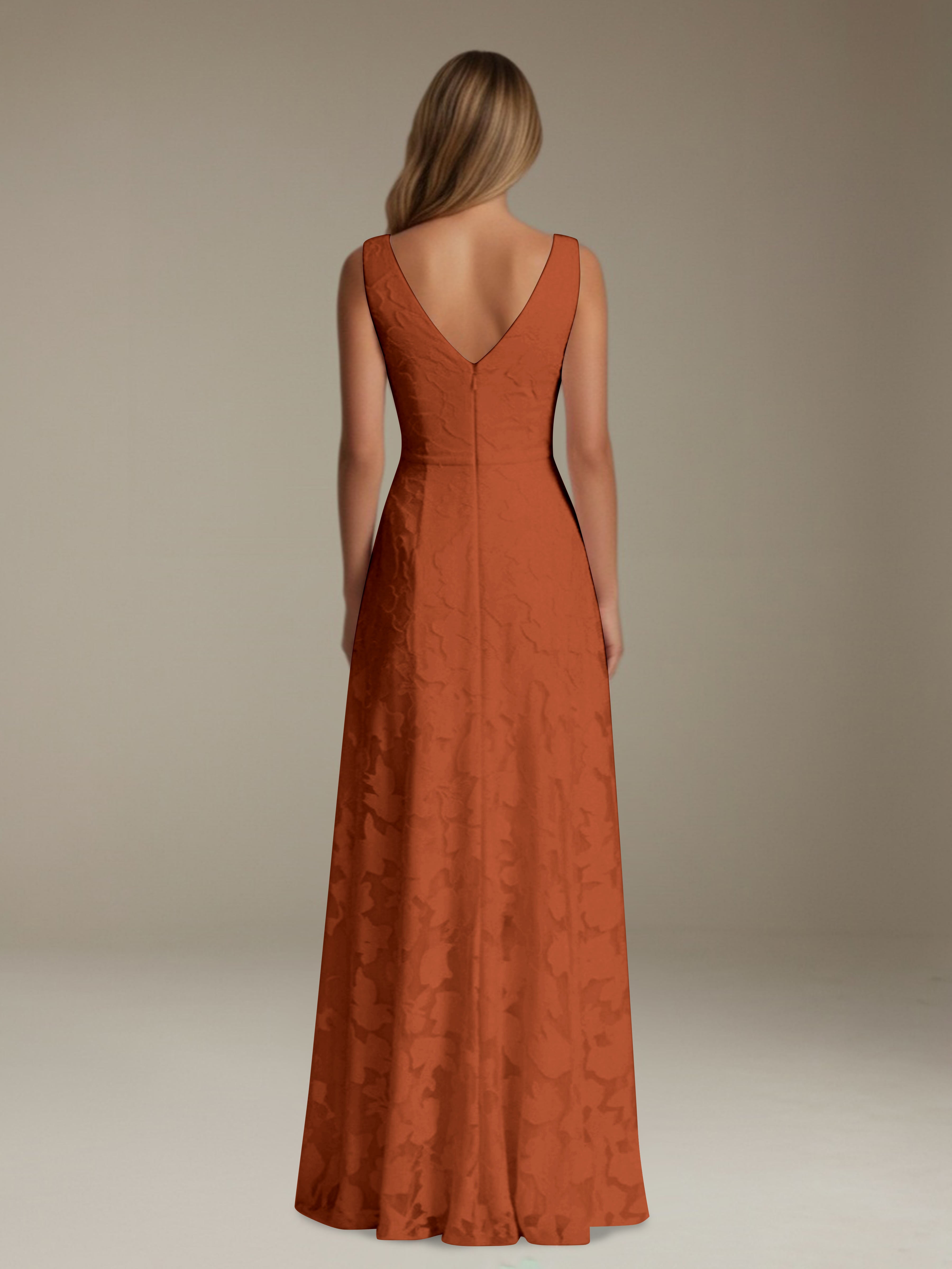 Women’s Floral Lace A-Line Maxi Dress | Sleeveless V-Neck Evening Gown