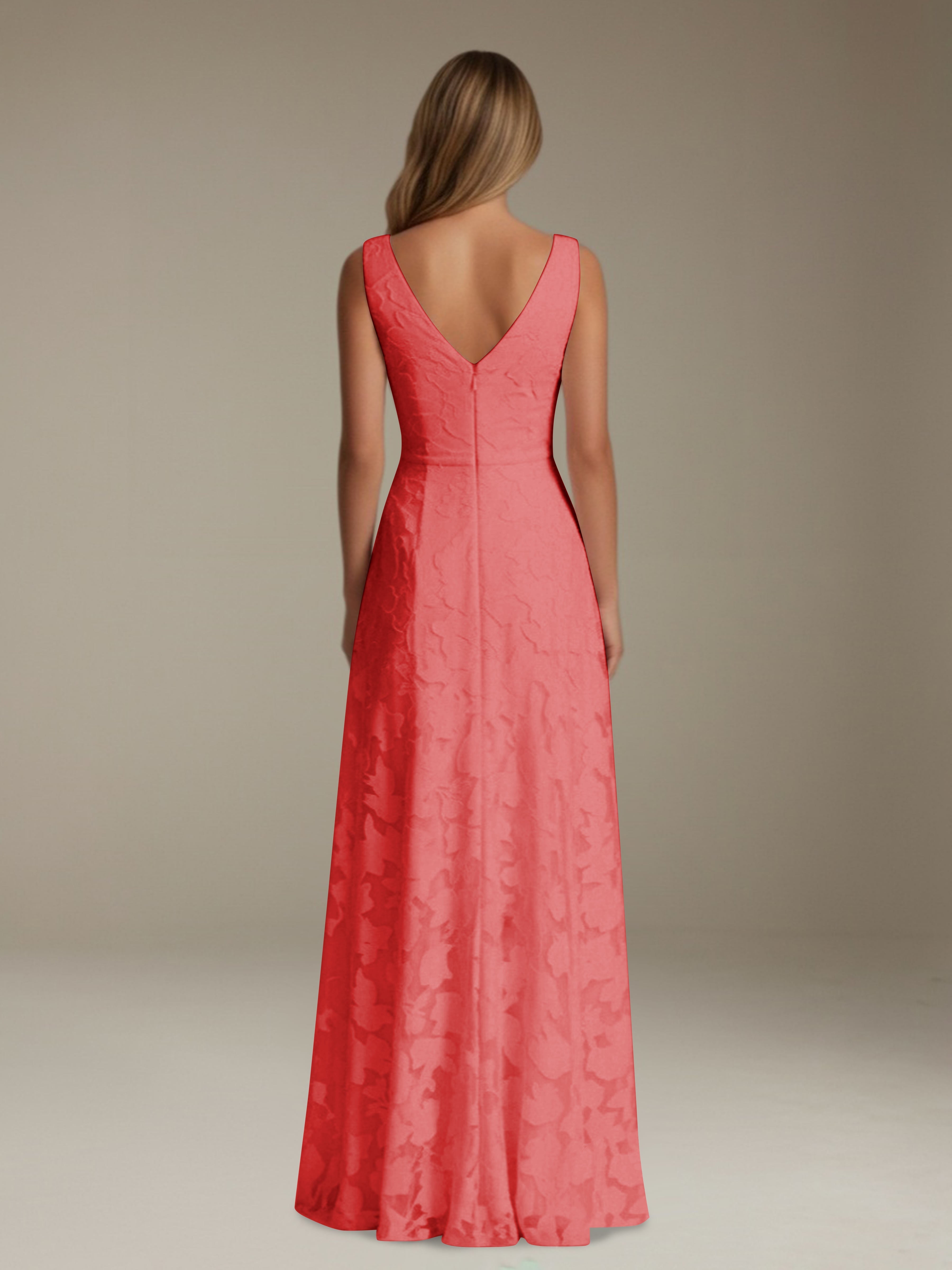 Women’s Floral Lace A-Line Maxi Dress | Sleeveless V-Neck Evening Gown