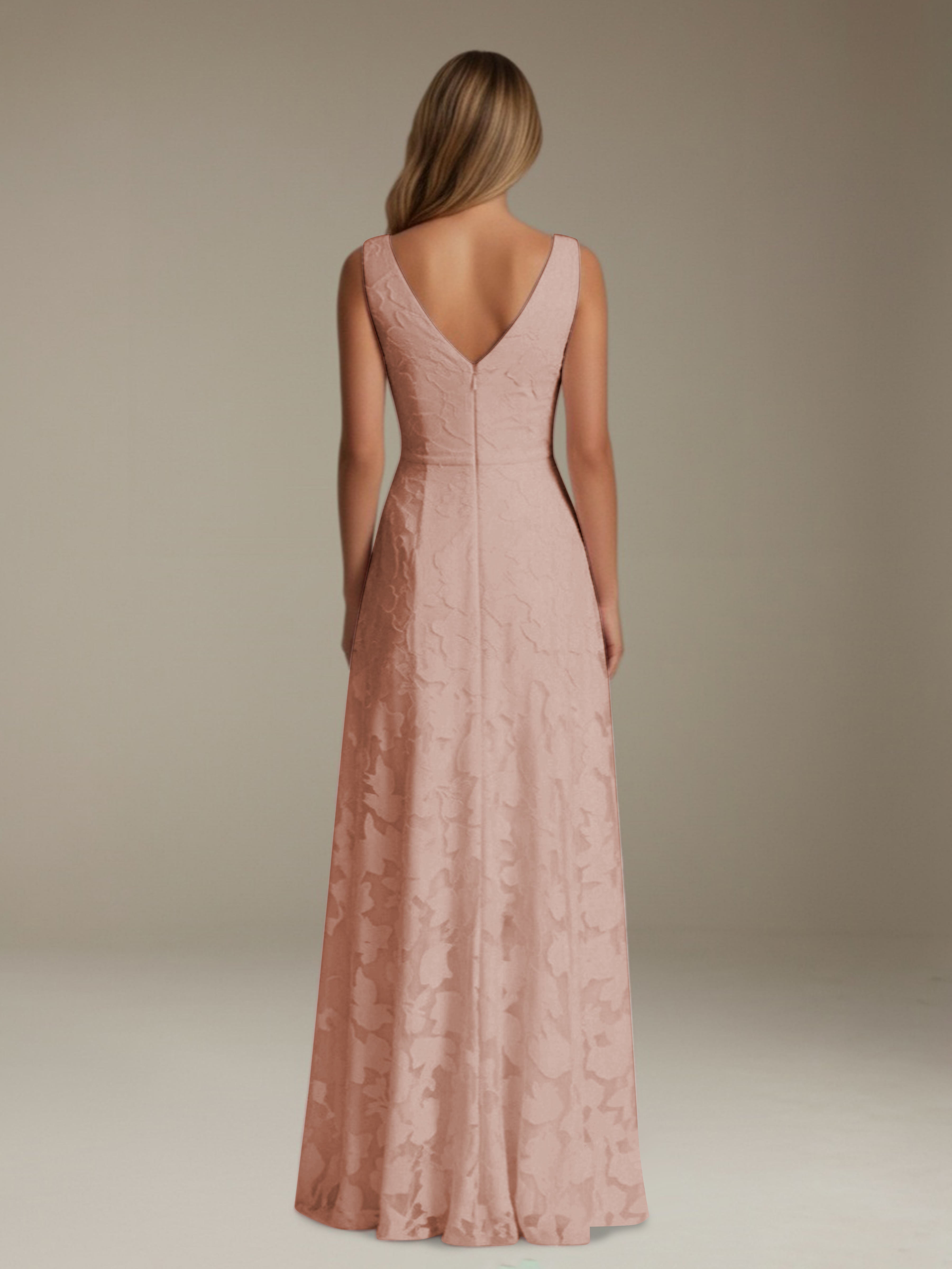 Women’s Floral Lace A-Line Maxi Dress | Sleeveless V-Neck Evening Gown
