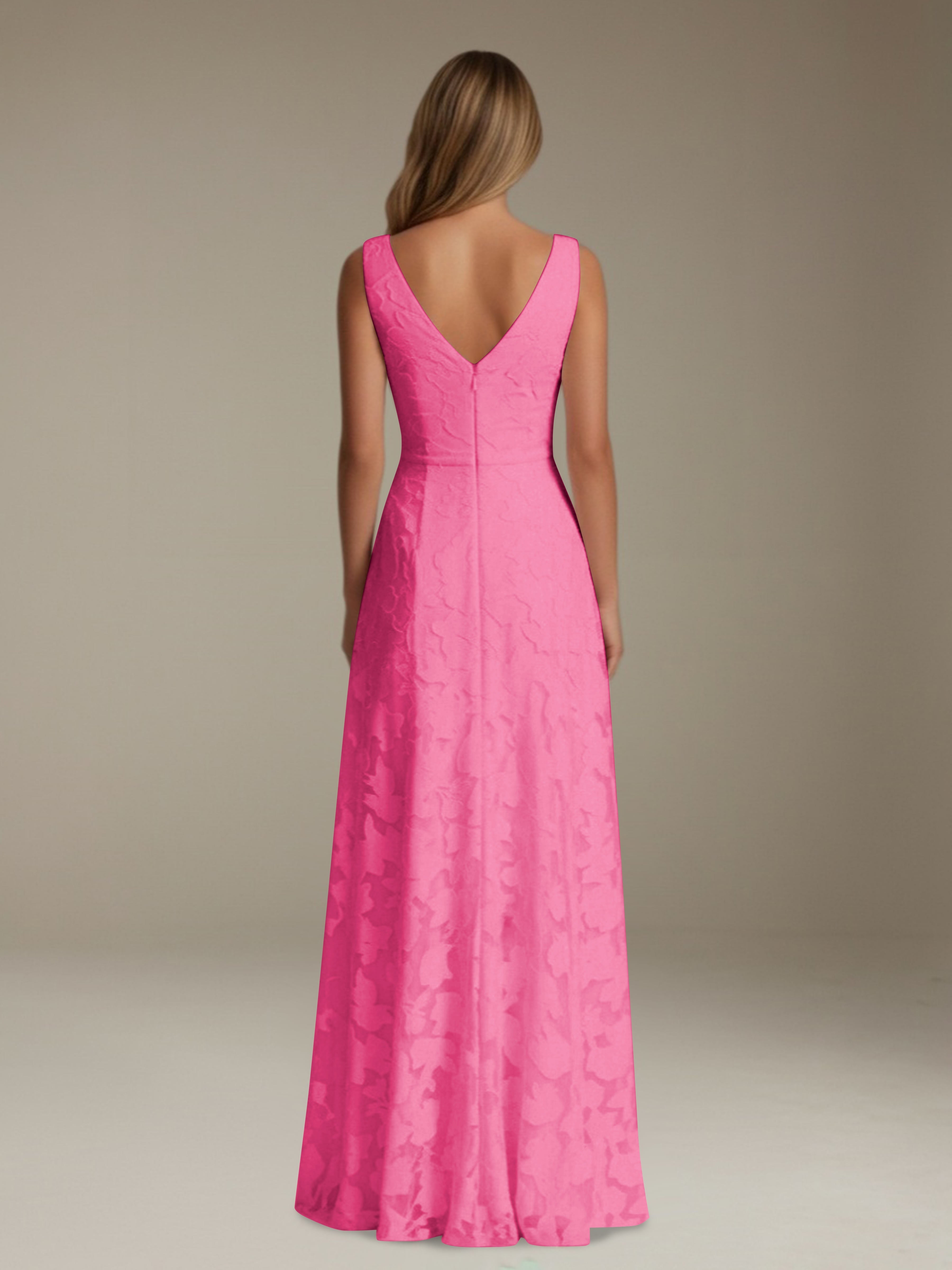 Women’s Floral Lace A-Line Maxi Dress | Sleeveless V-Neck Evening Gown