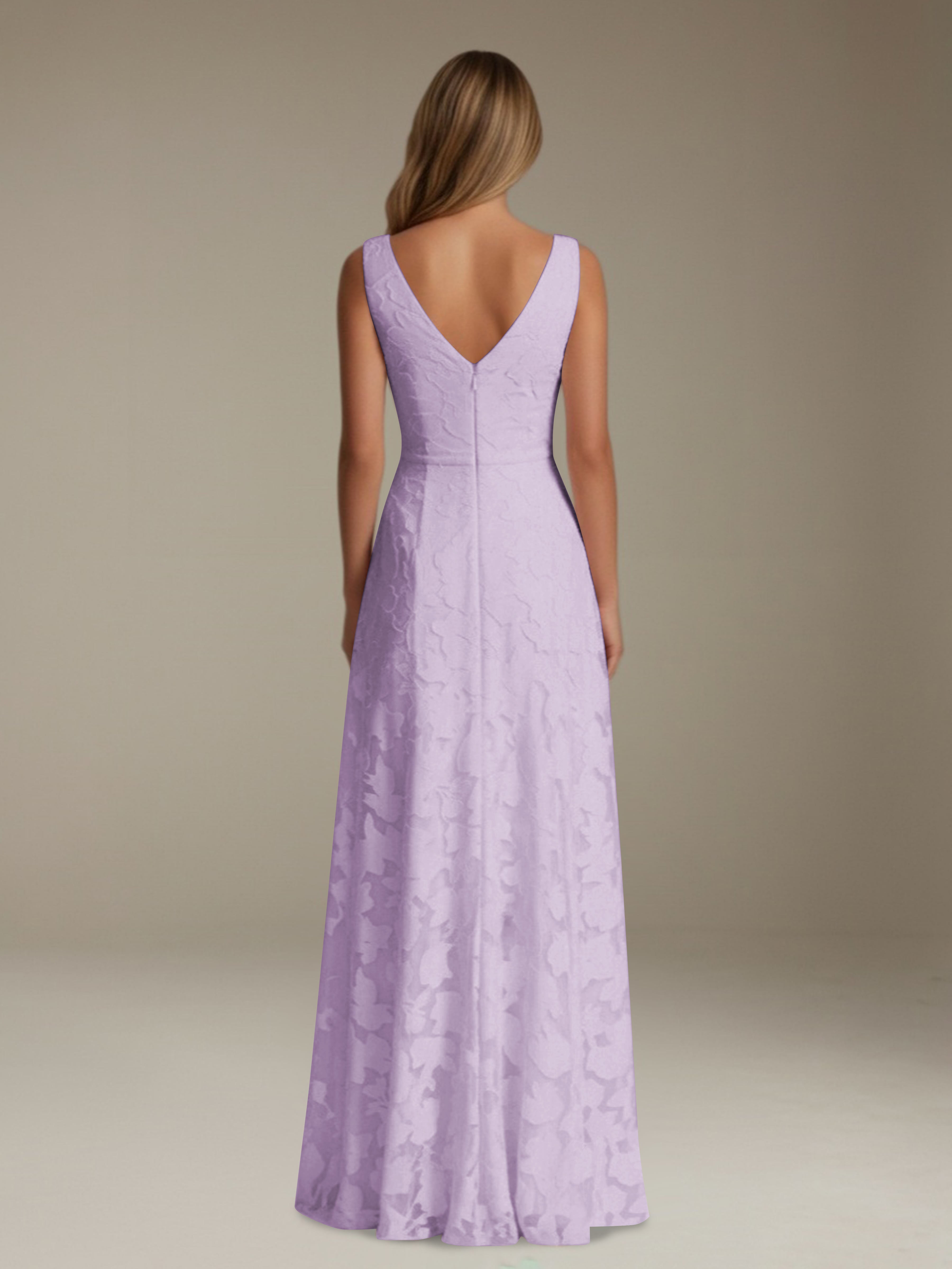 Women’s Floral Lace A-Line Maxi Dress | Sleeveless V-Neck Evening Gown