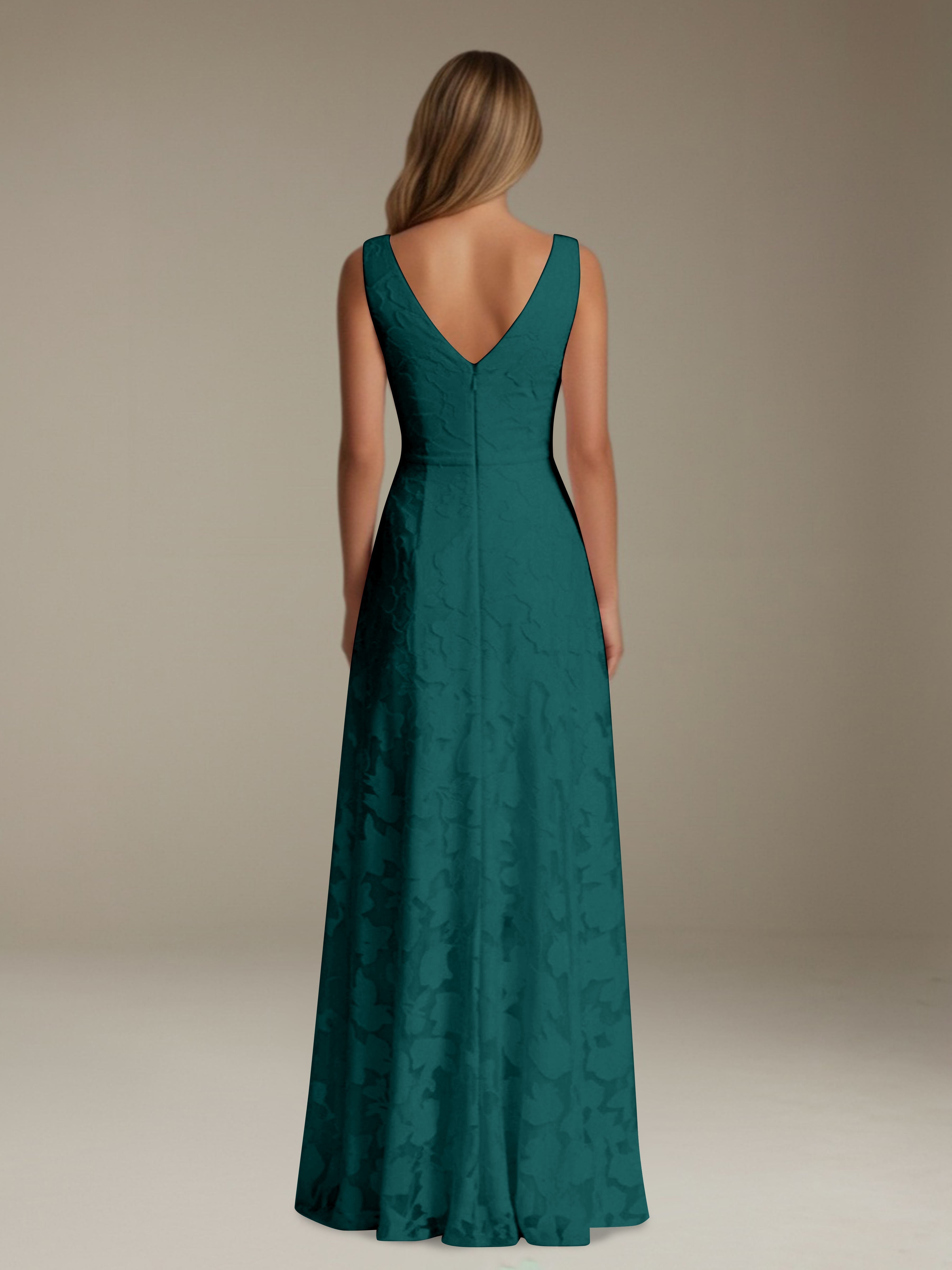 Women’s Floral Lace A-Line Maxi Dress | Sleeveless V-Neck Evening Gown