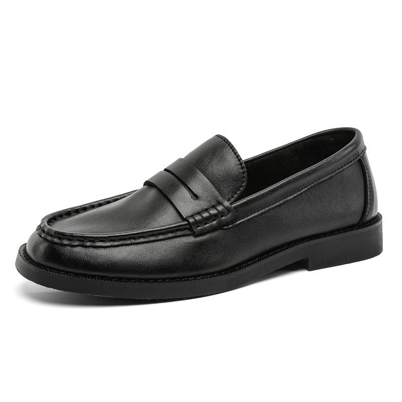 Men's classic penny loafers with moc toe and low heel