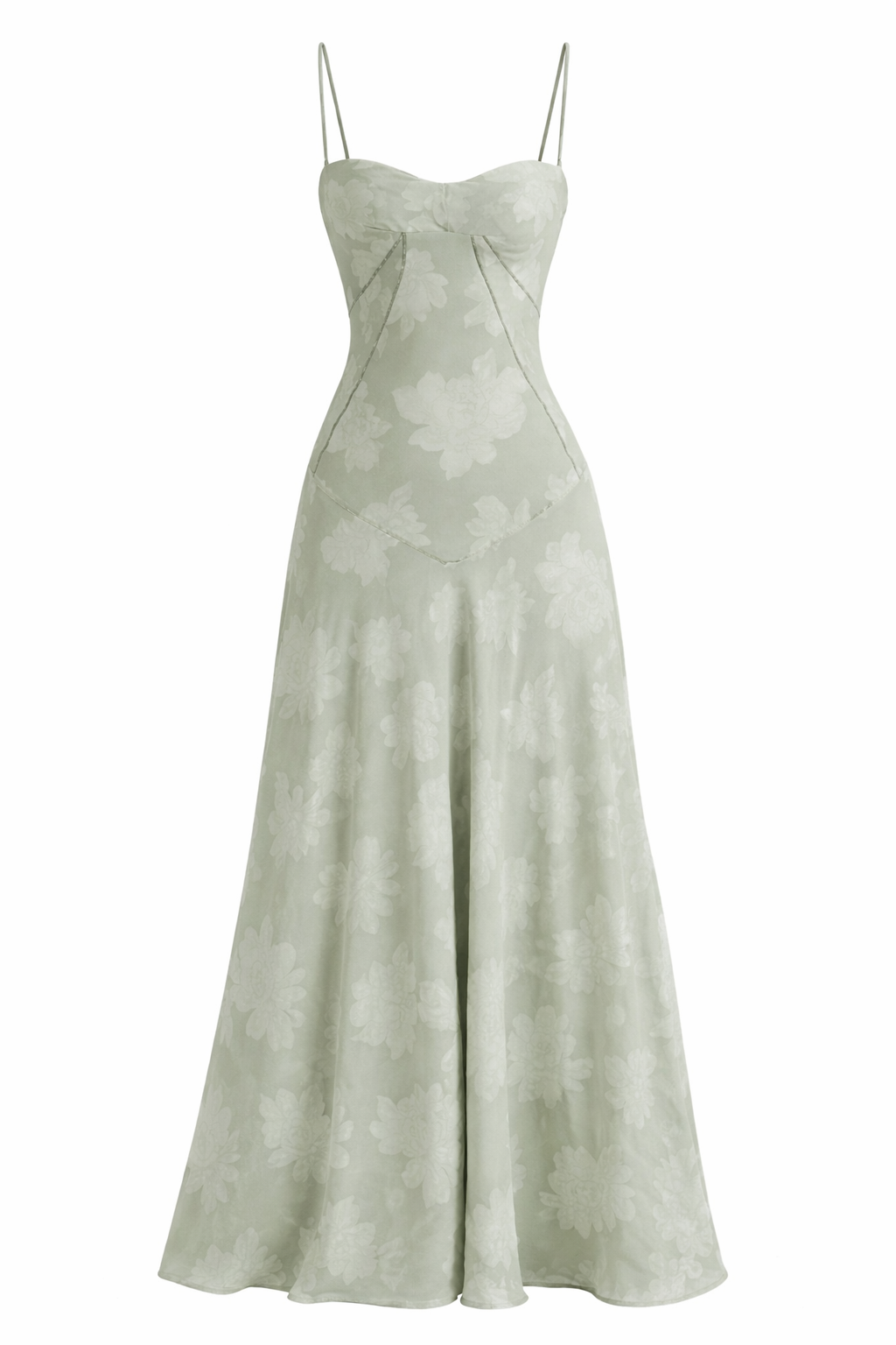 Women’s Floral Jacquard Maxi Dress with Corset Back