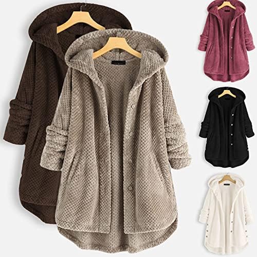 Women's hooded textured longline jacket with button front and curved hem