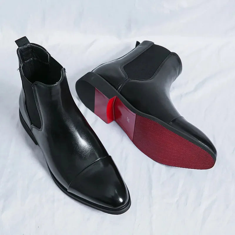 Chelsea boots with elastic side panels and low heels