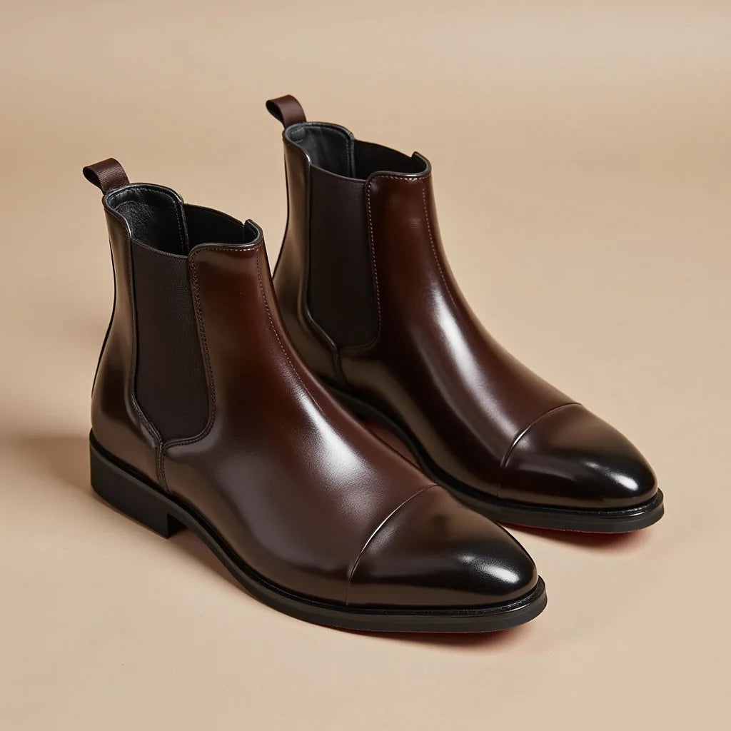 Chelsea boots with elastic side panels and low heels