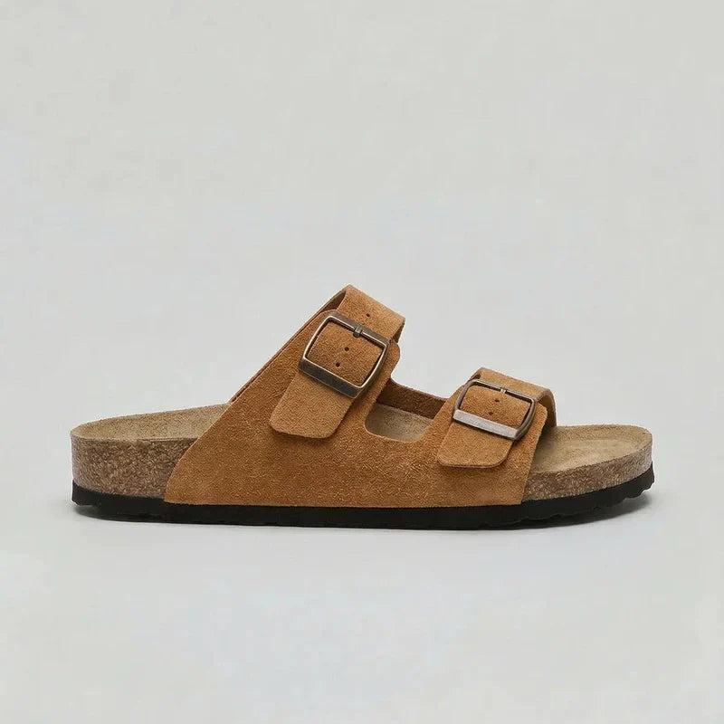 Unisex Sandals Double-Strap Cork Footbed - Bronze