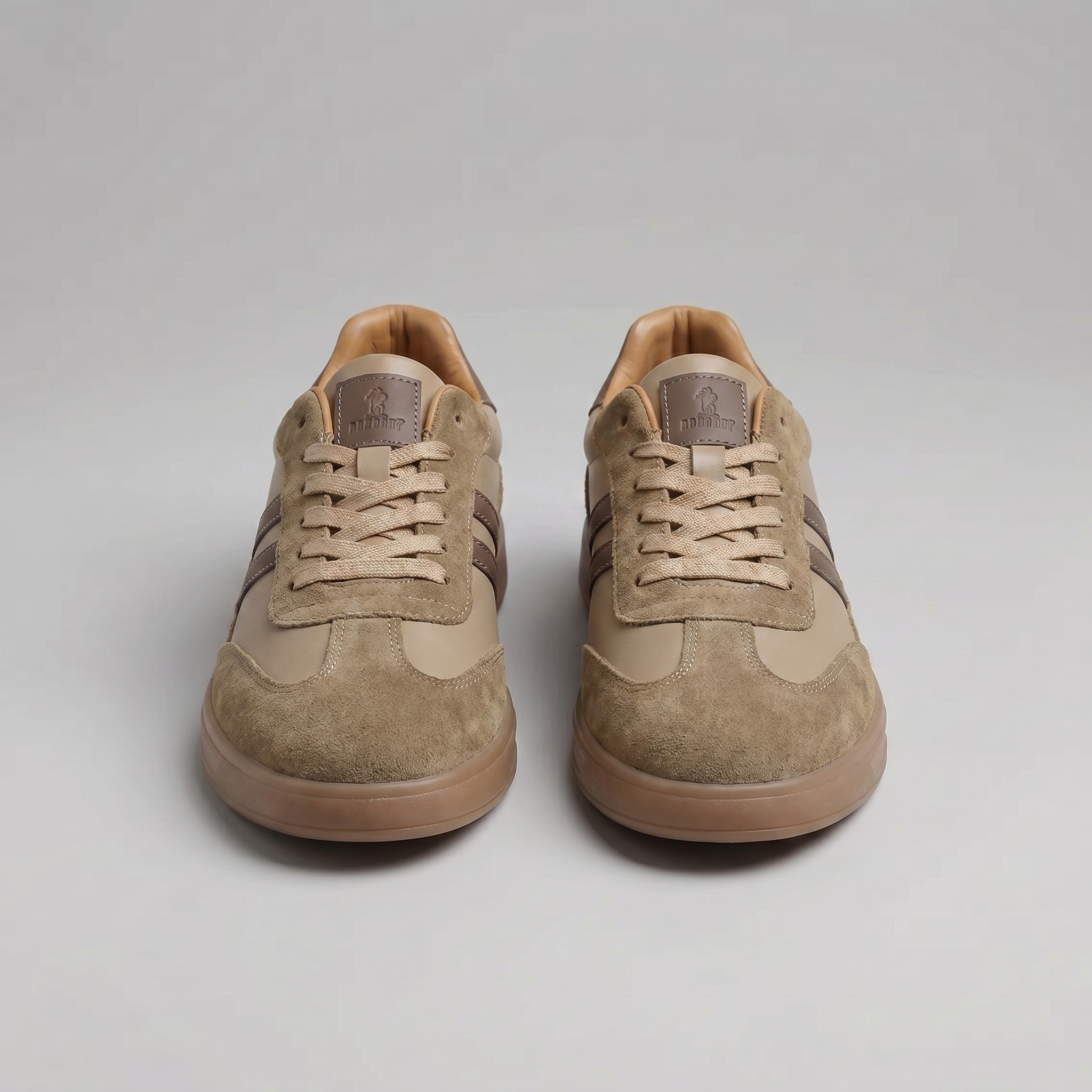 Men's Trainers Leather Suede Gum Sole - Brown