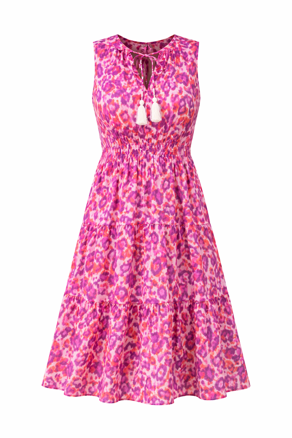 Women’s Floral Tiered Midi Dress | Pink Bloom