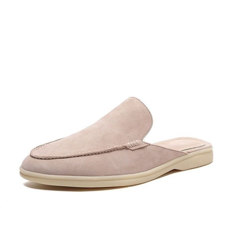 Open-back slip-on loafers with rounded toes and low-profile soles